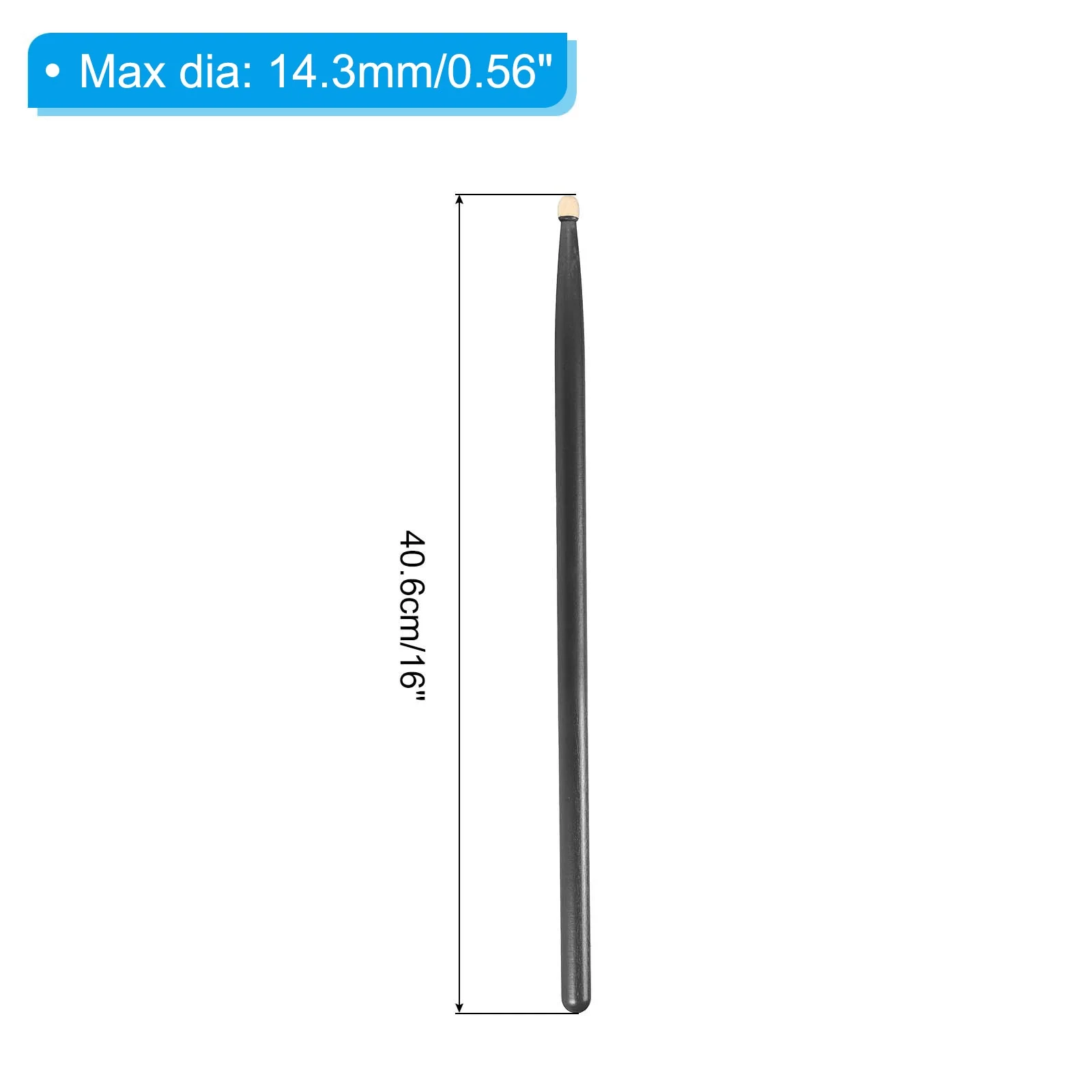 Uxcell 6 Pairs Maple Wood Drumstick Anti Slip Drum Stick 5A Black Drumming Musical Instrument Percussion