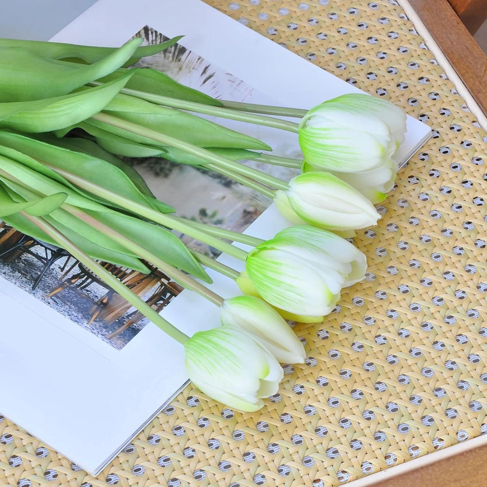 NLLSHGJ Artificial Flowers Man Made Tuli P Flower Feel Tuli P Mrtificial Flower Man Made Flower Bundle Dining Table Layout