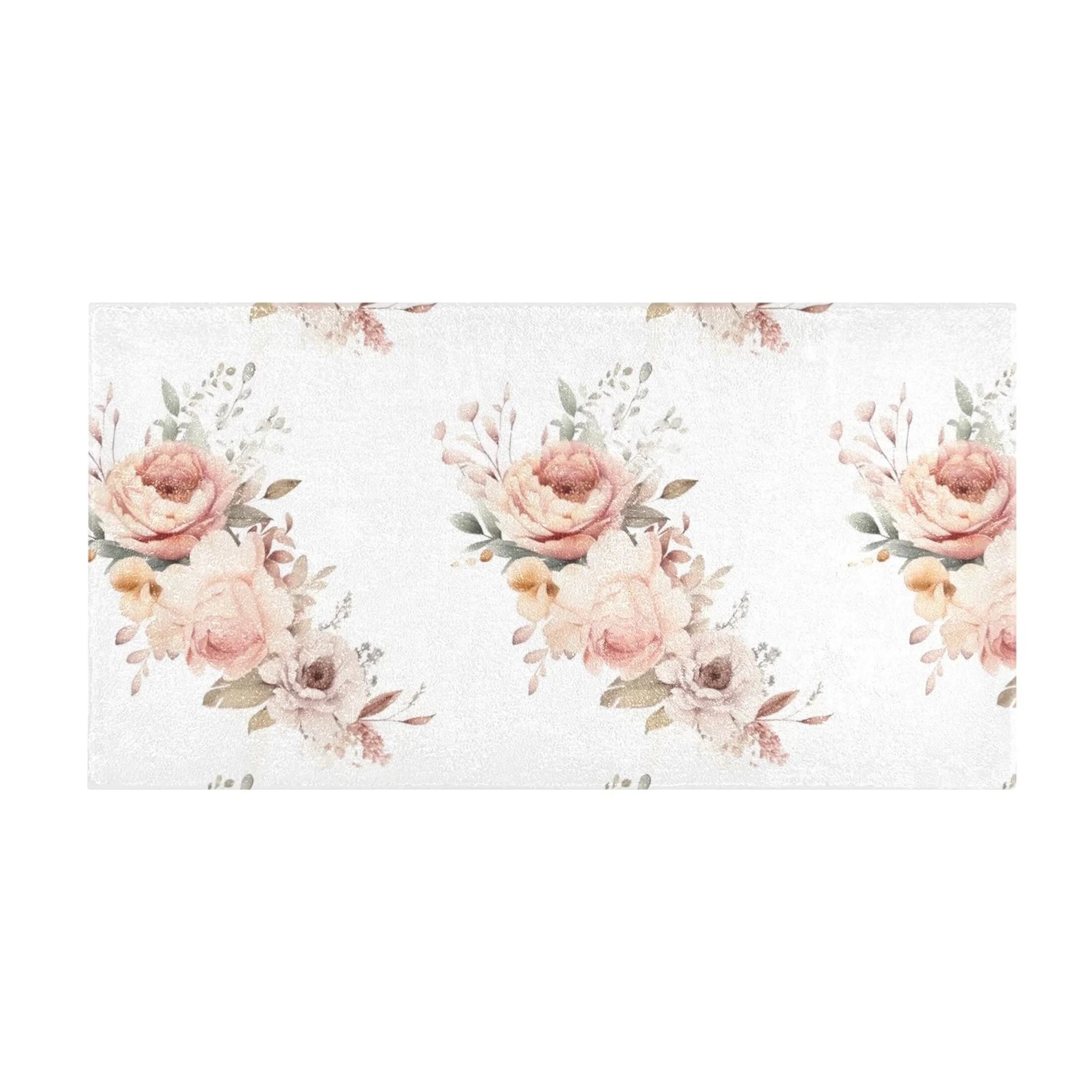 Peony Flowers Luxury Kitchen Rug Non Slip Bathroom Plush Mat Shaggy Bedroom Carpet 39