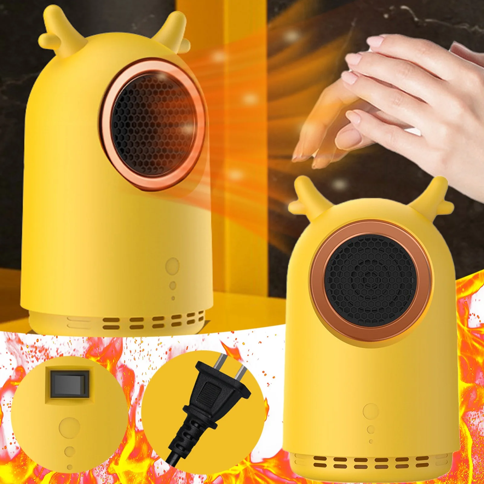 LLQkigsxse Fireplace Bellows Indoor New Desktop Mini Heater Small Home Heater Office Dormitory Heater Convenient Portable Fast Heating Energy Saving Heater Gifts for Women