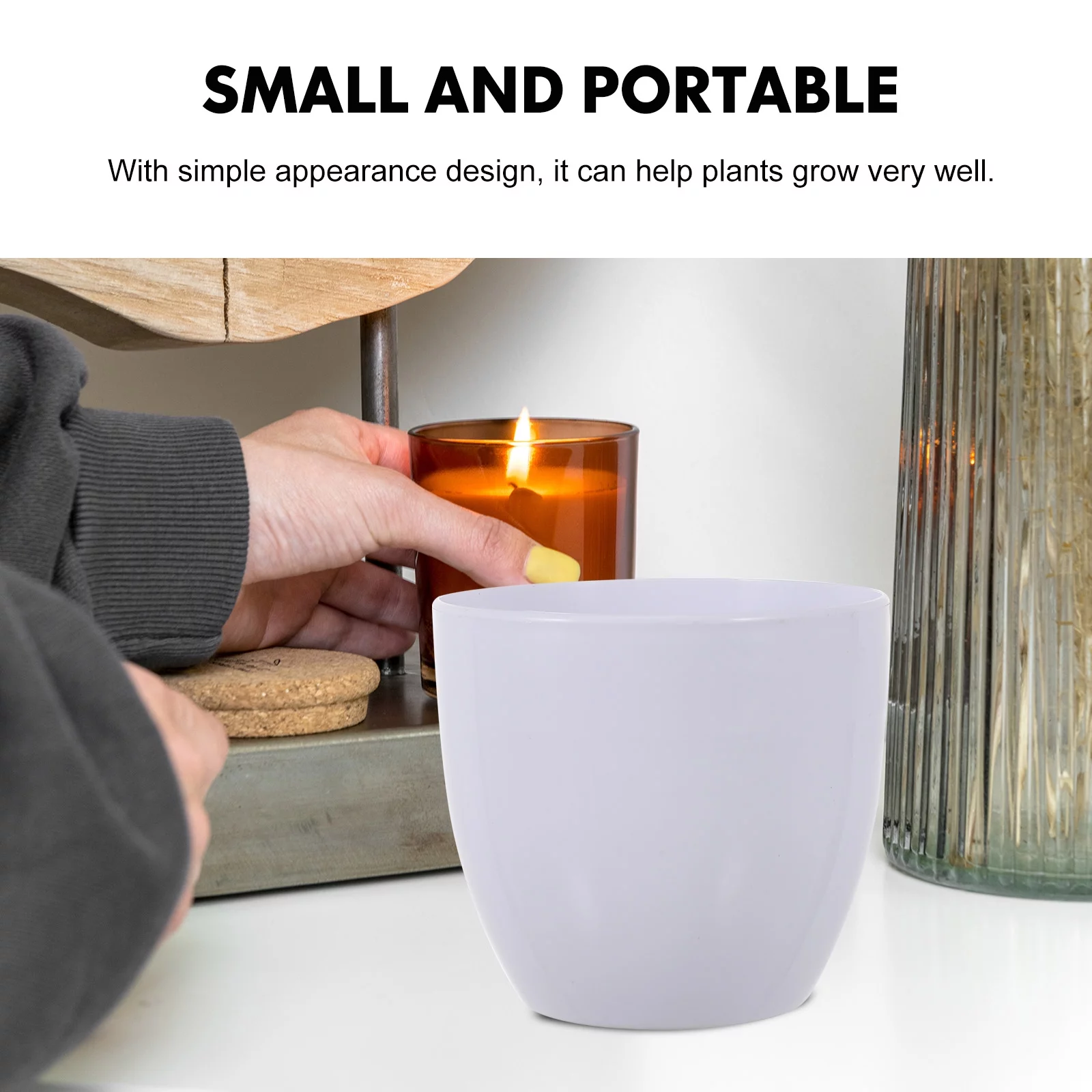 Small Plastic Flowerpot Plant Container Planters & Accessories Round White 12 Pcs