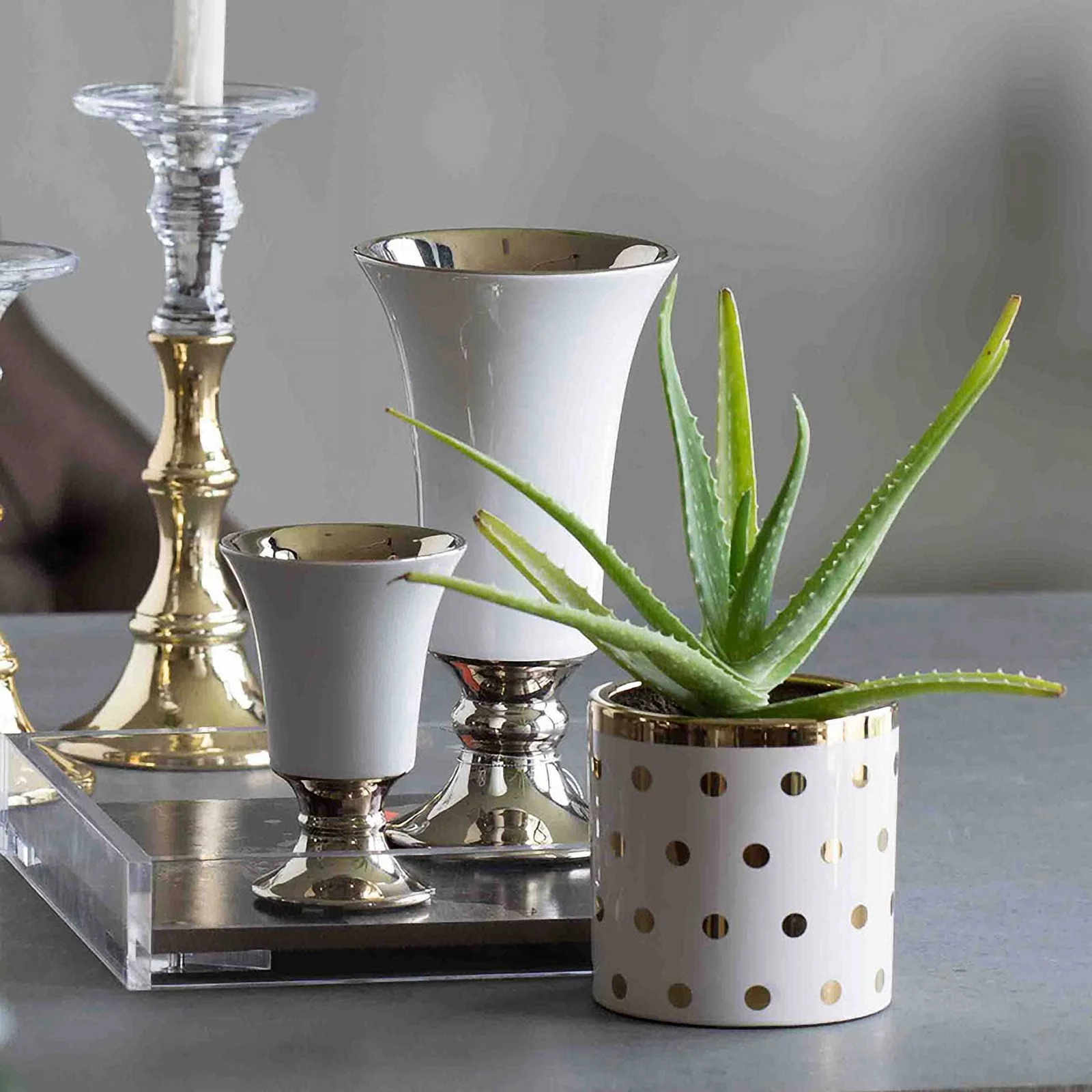 Set of 3 Navya Golden Dots Pot/Planter D5x5