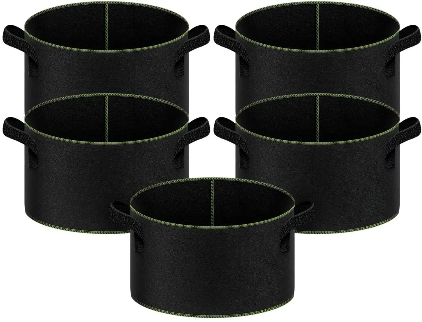 iPower 5-Pack, Grow Bags, Thickened Nonwoven Fabric, Pots Container, 3 Gallon