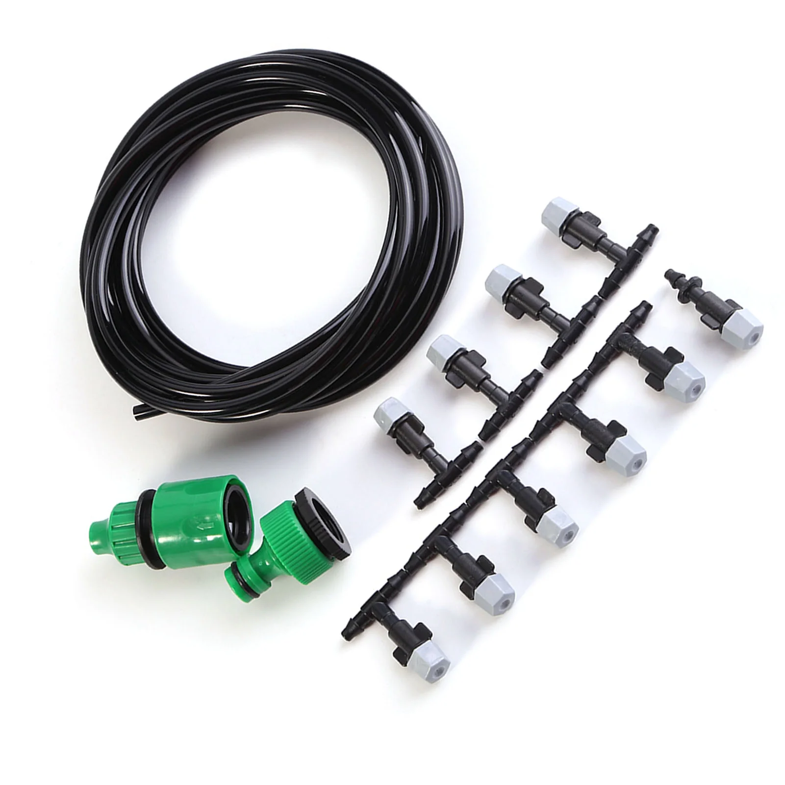 YUMILI Drip Irrigation Kit, Water Misting Cooling System Hose Sprinkler Nozzle Garden Patio Micro Irrigation Set(5M)