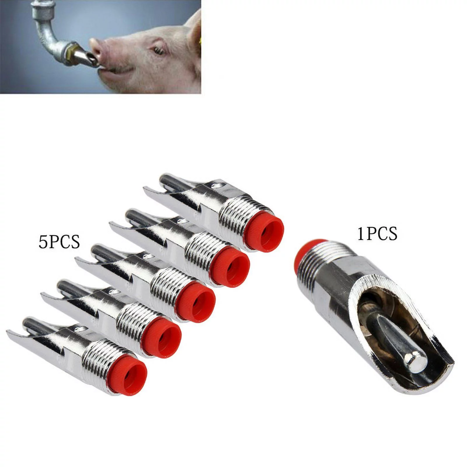 Useful Stainless Steel Pig Nipple Automatic Sheep Waterer Drinker High Quanlity Motion Water Sprinkler Patrol Sprinkler Water Fun for Kids Sprinkler Heads Outdoor Kids Water Activities Long Sprinkler