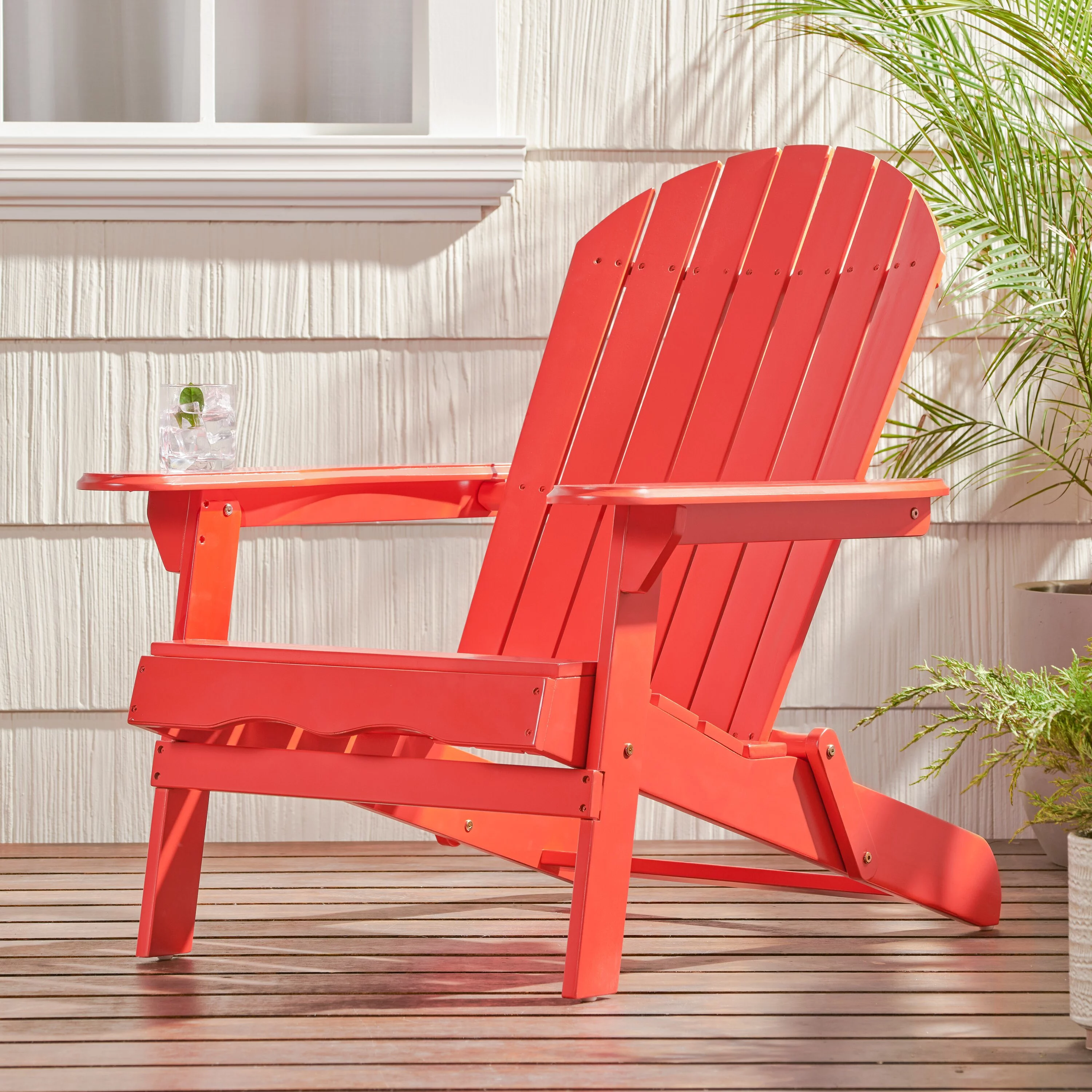 Christopher Knight Home Malibu Outdoor Acacia Wood Adirondack Chair by  Red