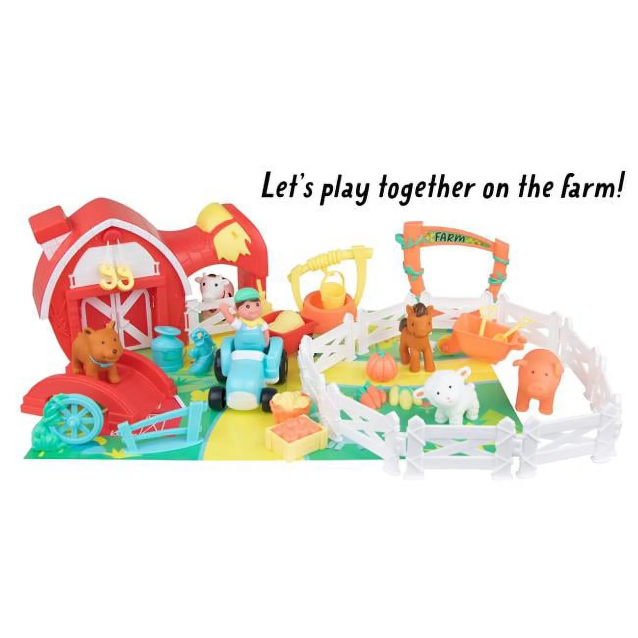 JC Toys 81499 Lots to Play Toys - Farm Play Barnyard Gift Set