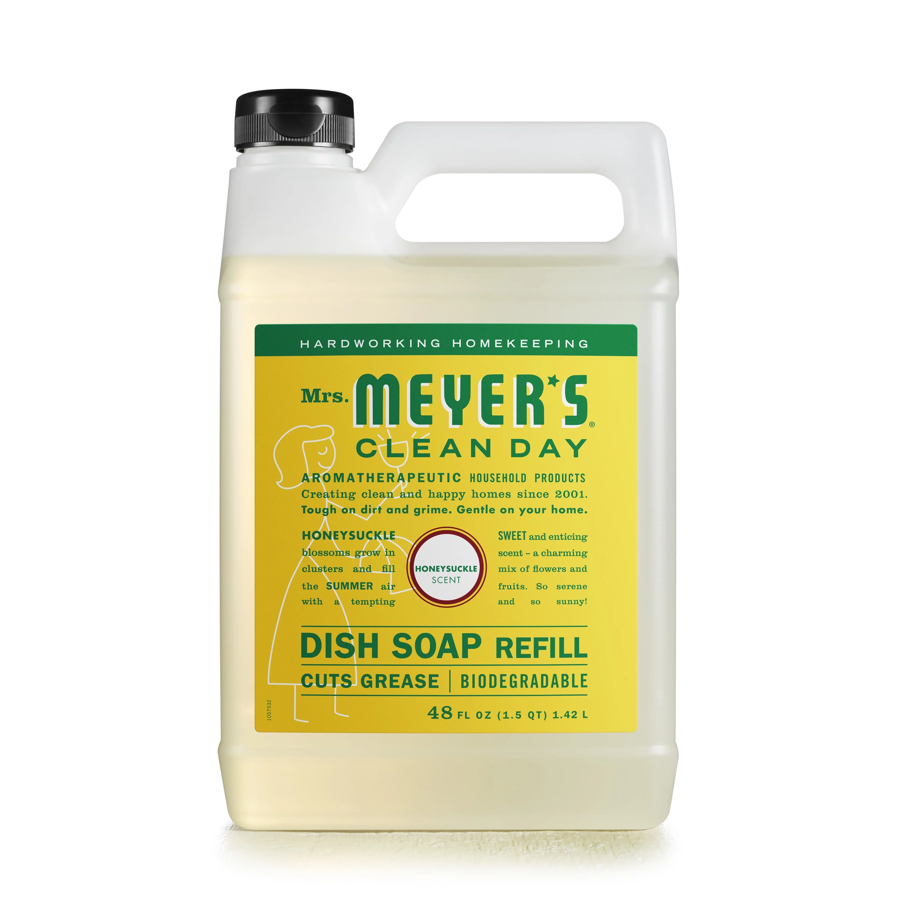 Mrs. Meyer's Liquid Dish Soap Refill, Honeysuckle , 48 OZ