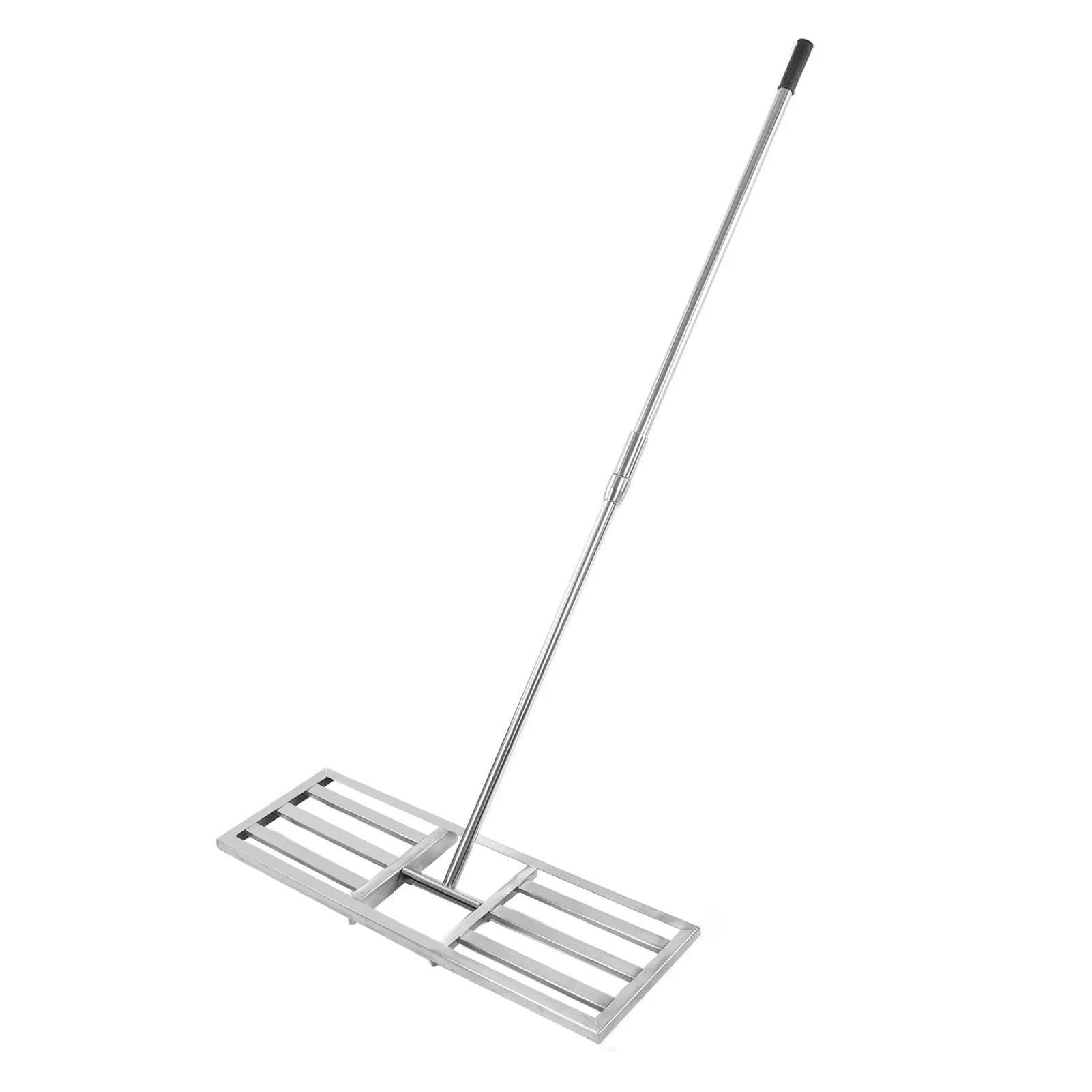 Bummin Lawn Leveling Rake Stainless Steel Telescopic Long Handle Lawn Leveler Garden Grass Leveling Tool