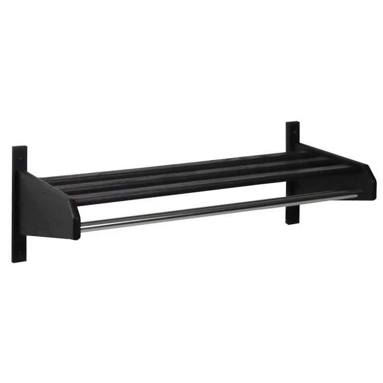 Wooden Mallet 36SCRBK-58 38 in. Oak Coat & Hat Rack - 0.62 in. Dia. Bar, Black