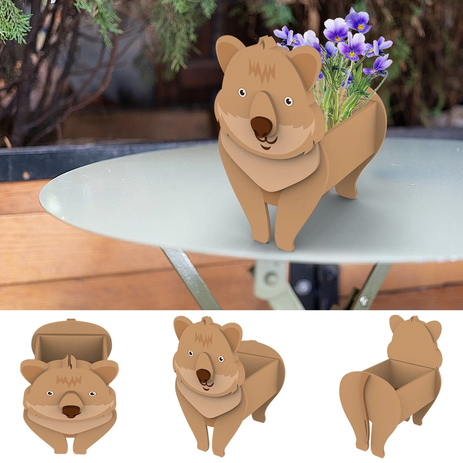SIfdSeng Dog Planter Pots Animal Shaped Flower Pot Cute Dog Cartoon Planter Container Holder for Outdoor Indoor for Garden Father to Be Fathers Day Gift Stepdad Father's Day Gifts