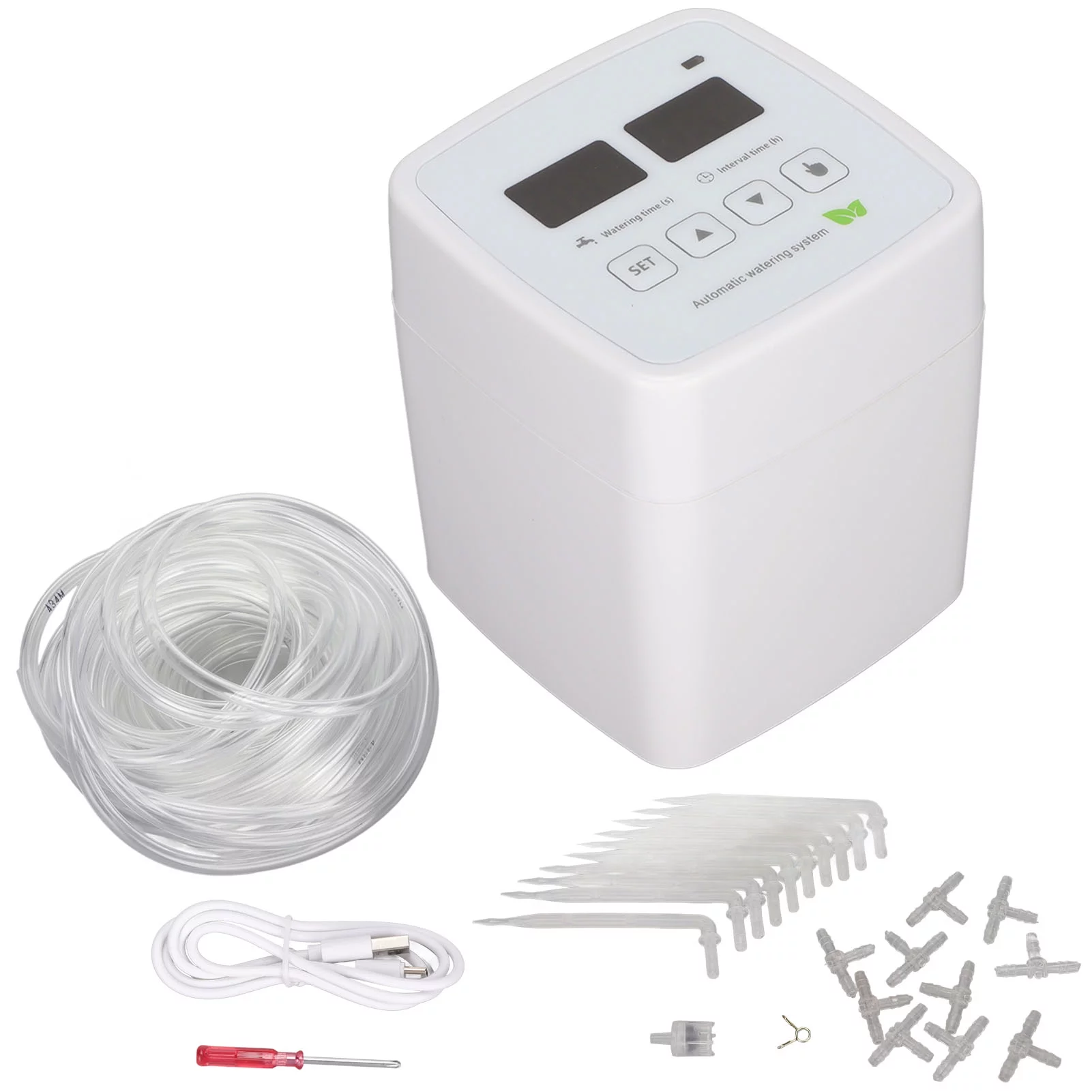 Electronic Irrigation Timer Houseplants Automatic Watering System 2.5m Head Automated Self Watering Timer Device for Garden Flower Beds Patios