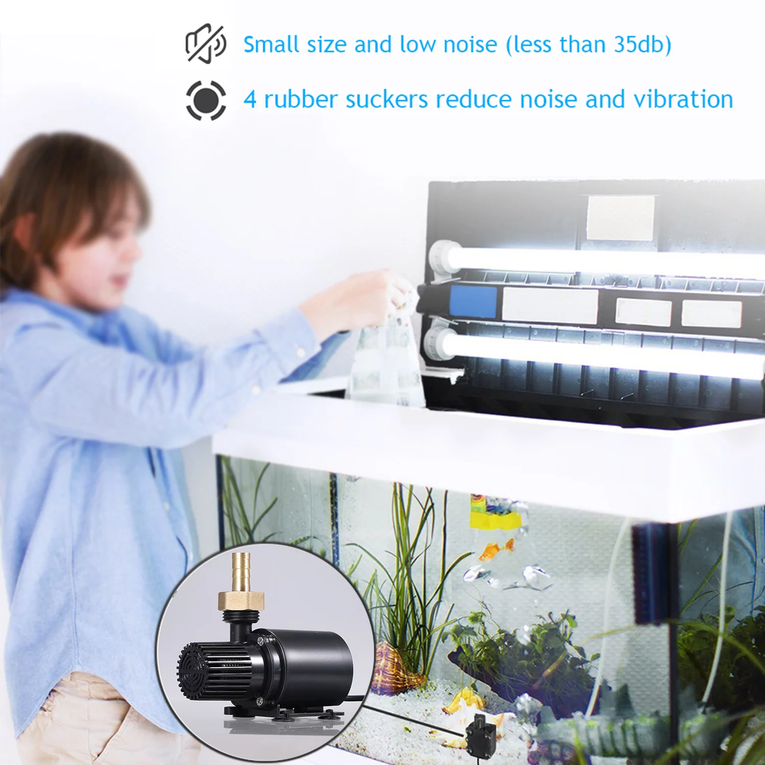 Walmeck Submersible Pump,Pond 600l/h 7.5w Pump Pond 600l/h Dc12vWater Submersible Pump Pond Waterproof Submersible Pump 7.5w Lift 9.84ft Pump Dc12vWater Pump 600l/h 7.5w Lift Adben Qahm