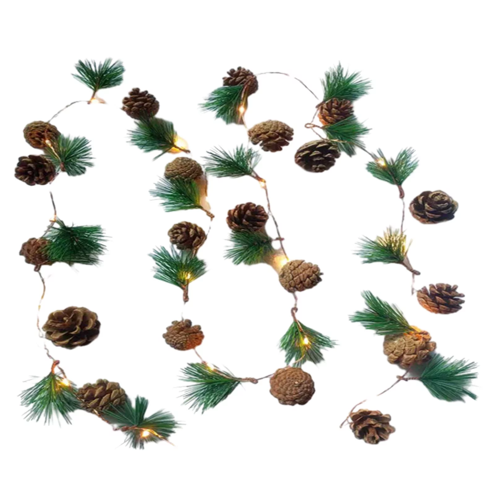 Hesxuno 6.56 Ft LED String Light With Cones, Bells For Xmas Decor Fireplace Christmas New Year Party Decoration, 20 LED Lights