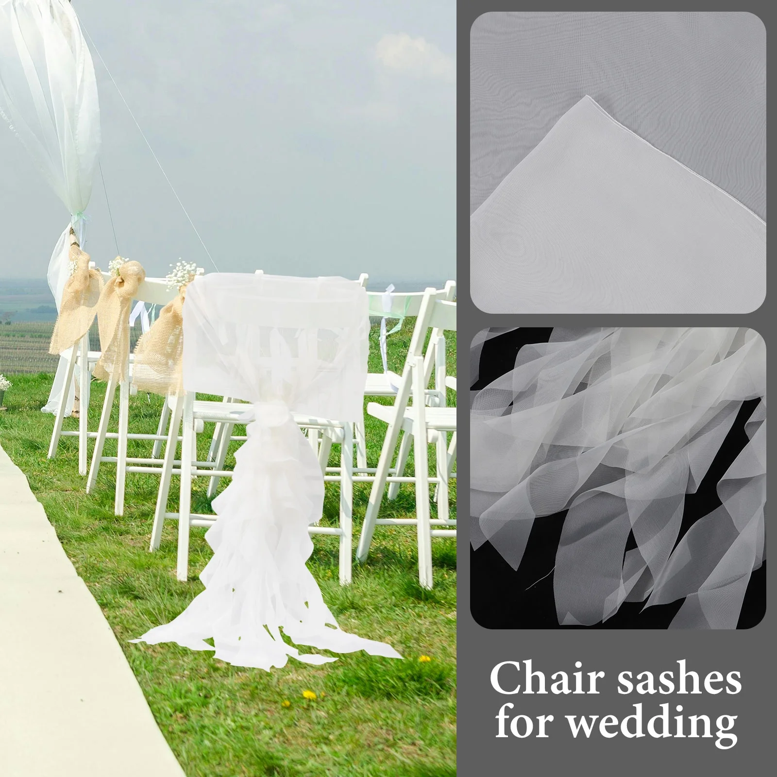 Chair Covers Chair Cover for Party Chair Decorations Ruffle Chair Strap Wedding Bamboo Outdoor Fabric Banquet Bride