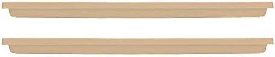 SVN24000A34 Farmhouse Venetian 23.5 Inch Rectangular Durable Plastic Flower Box Plant Saucer Drip Trays, Sandstone Tan (2 Pack)