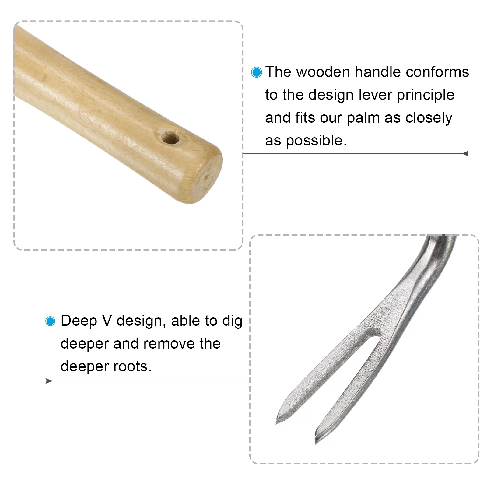 Uxcell Garden Weeder Hand Tool Weeding Tools Ergonomic Gardening Hand Cultivator Weed Remover