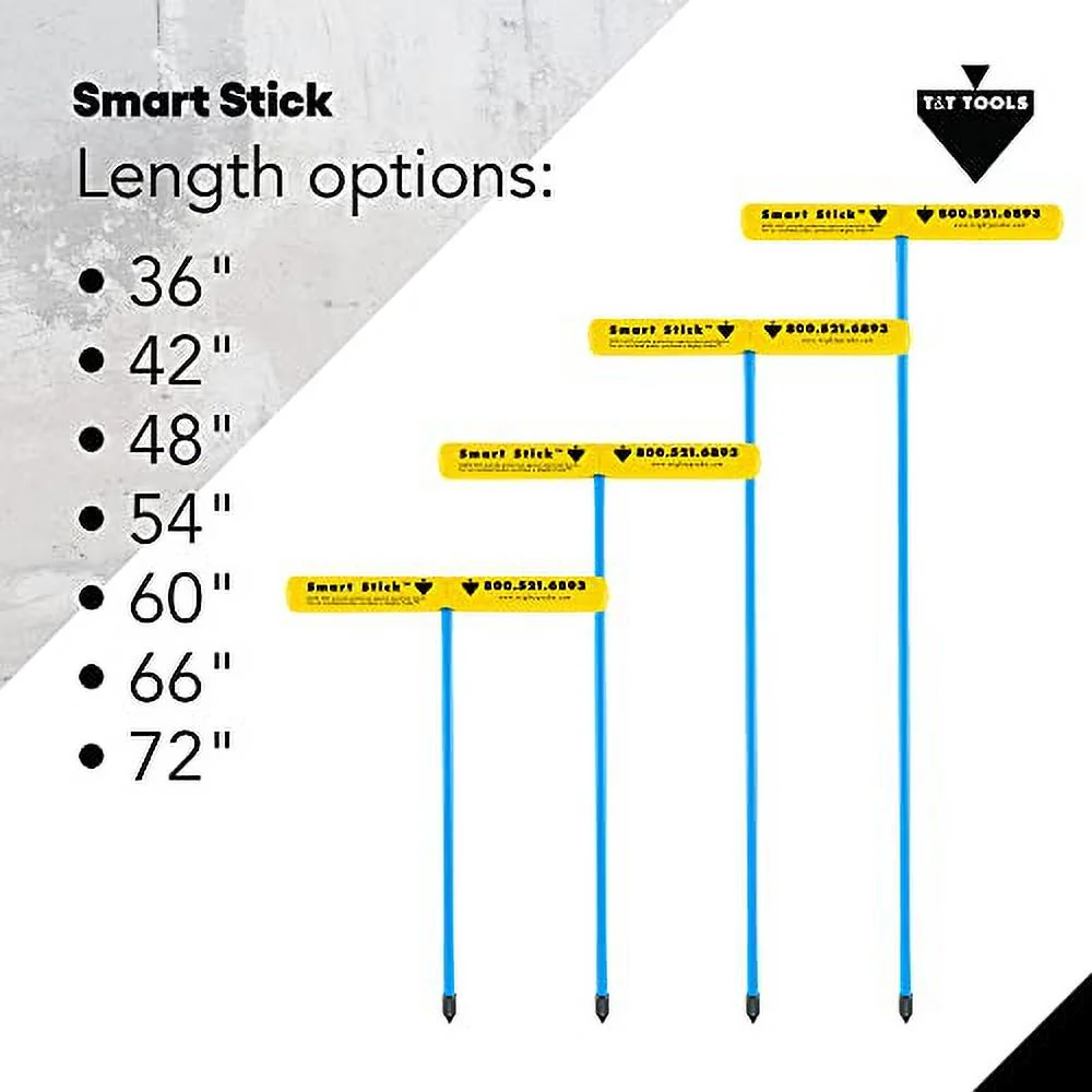 T&T Tools Smart Stick Metal Soil Probe - T-Handle Probing Rod, Steel Rods, 48-Inch Long Metal Rod w/ 7/16