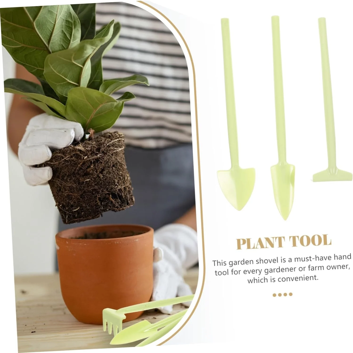 1 Set Gardening Three Piece Set Gifts Terrarium Kit Plant Care Kit The Gift Hand Rake Garden Tool Planting Trowel Root Trowel Mothers Day Gardening Child Mini Plastic Hoe