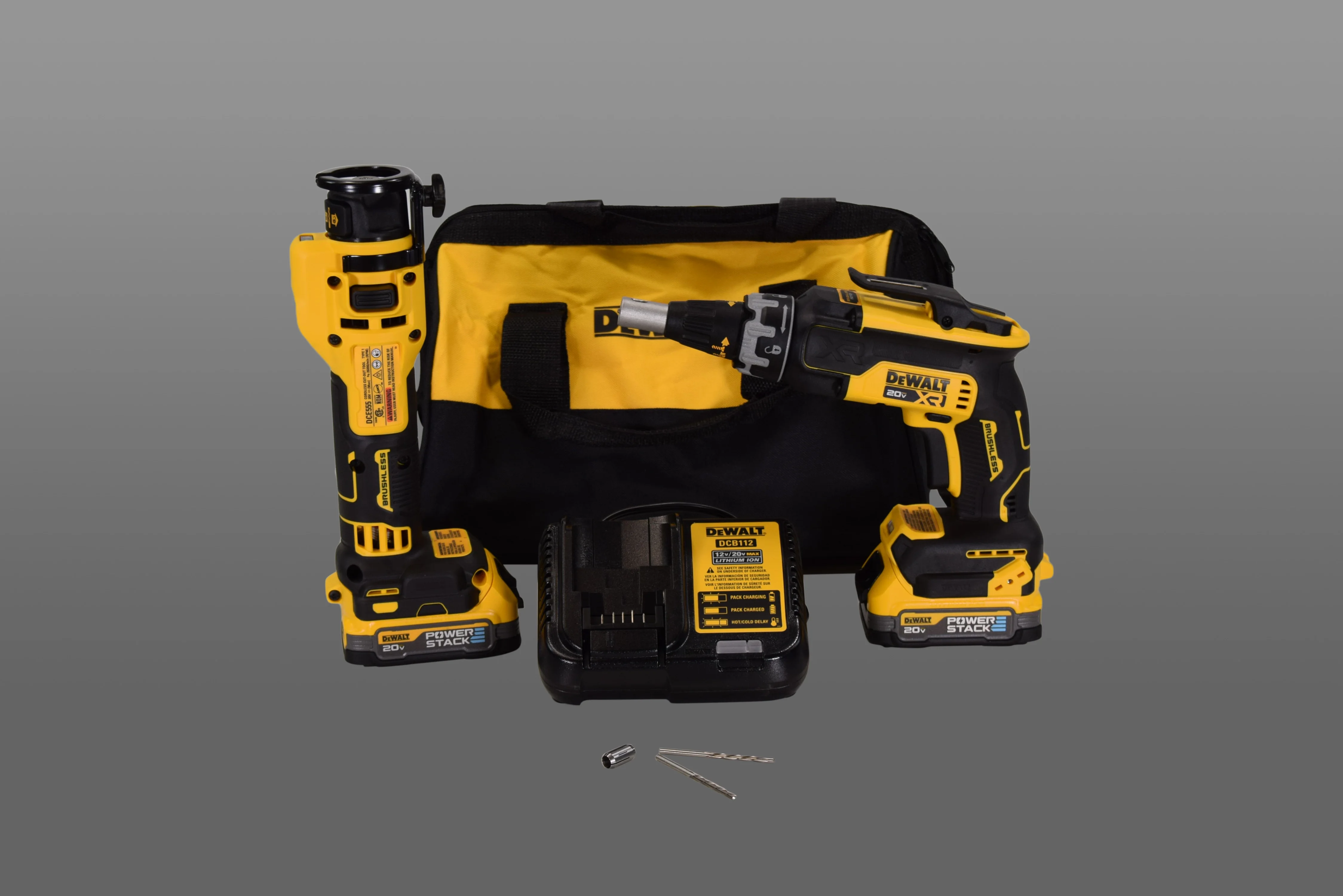 DeWalt DCK265E2 20V MAX Cordless Screw Gun and Cut-out 2-Tool Combo Kit with (2) 2.0 Ah Batteries, Charger & Tool Bag