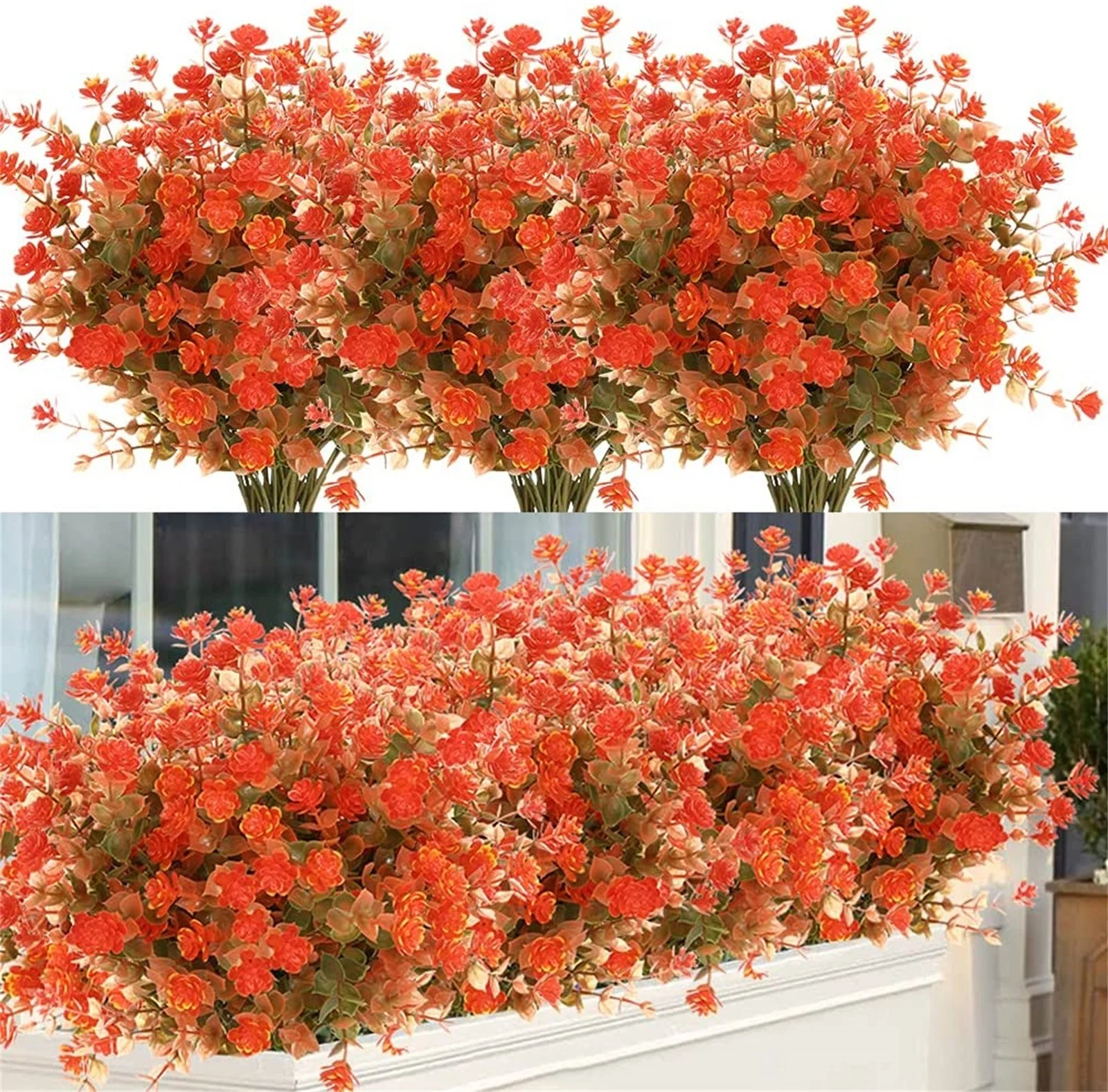 Artificial Flowers for Outdoors 12 Bundles Of Artificial Boxwood Stems Outdoor False Stem Plants Artificial Plastic Green Plants Indoor Outdoor Garden Porch Window Box Family Wedding Decoration