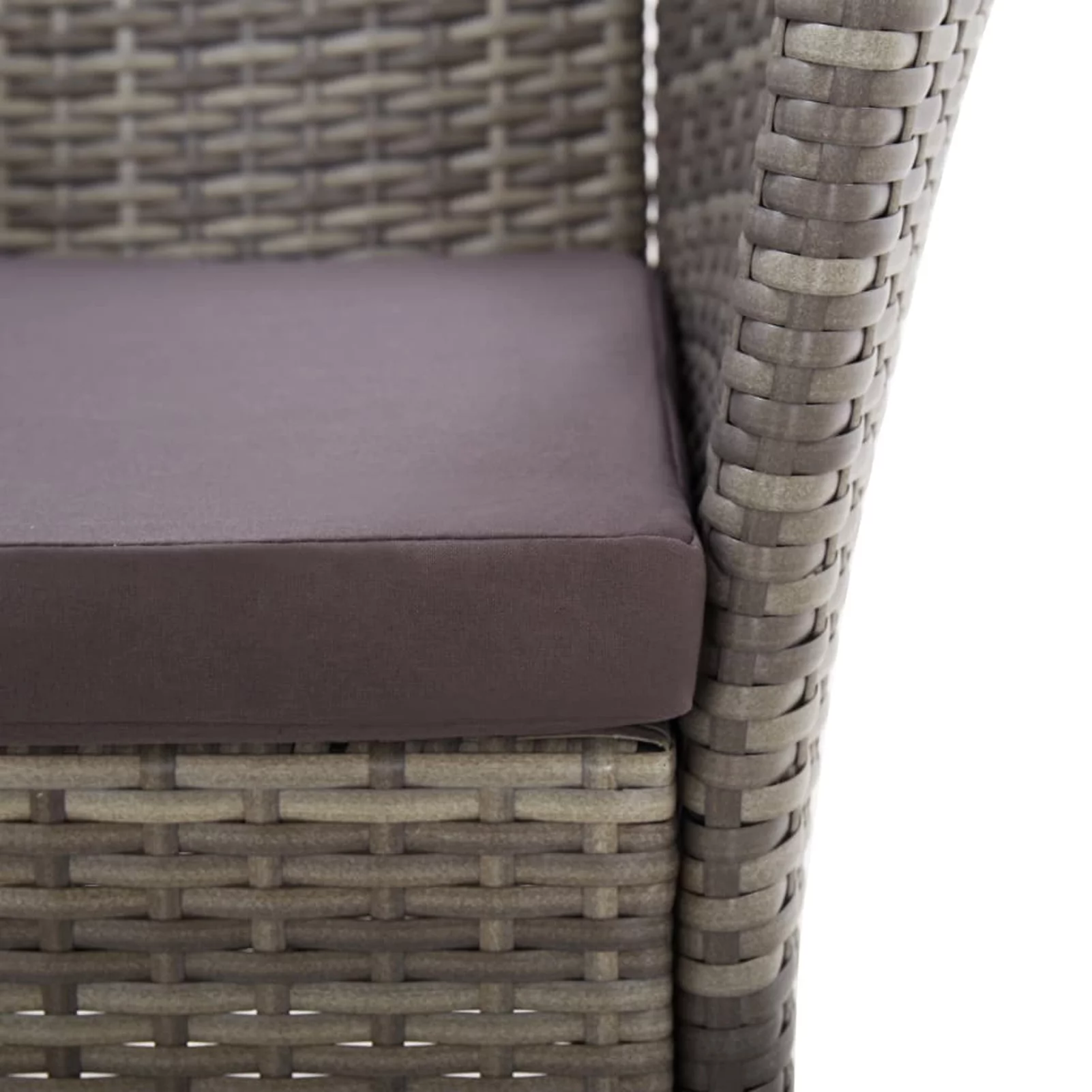 OWSOO Garden Chairs 2 pcs with Cushions Poly Rattan Gray