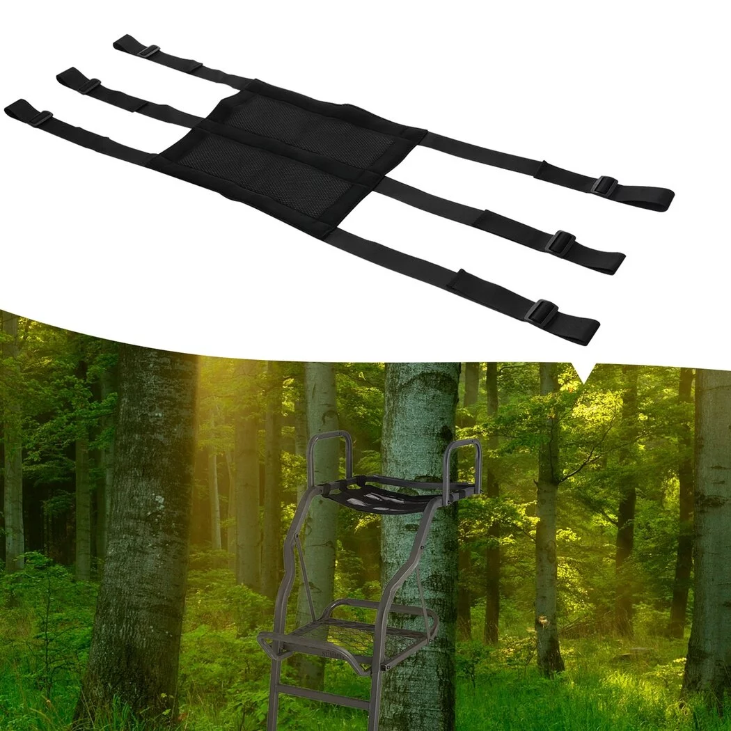 Tree Stand Seat Replacement, Soft Mesh Seat with Adjustable Nylon Straps, Universal Fitting Seat for Ladder Stands, Climbing, Hunting