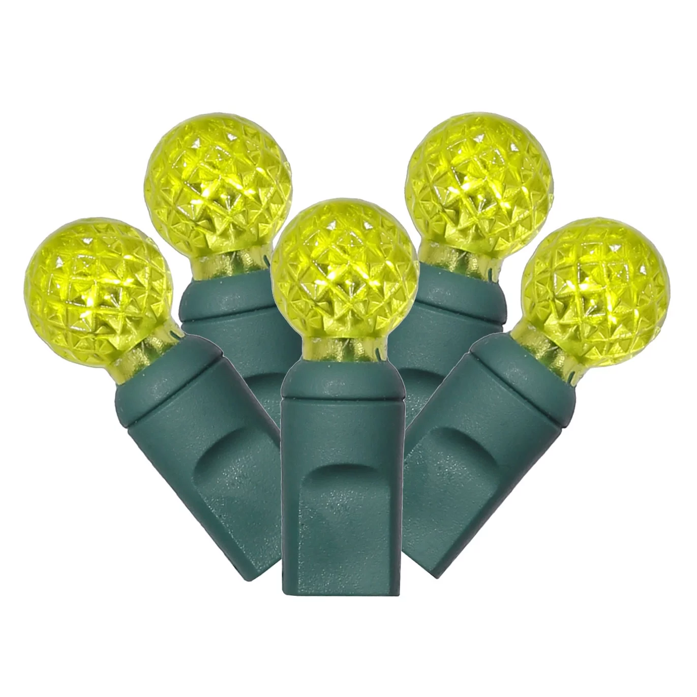 Vickerman 100 Lime G12 LED Single Mold Light on Green Wire, 34' Christmas Light Strand