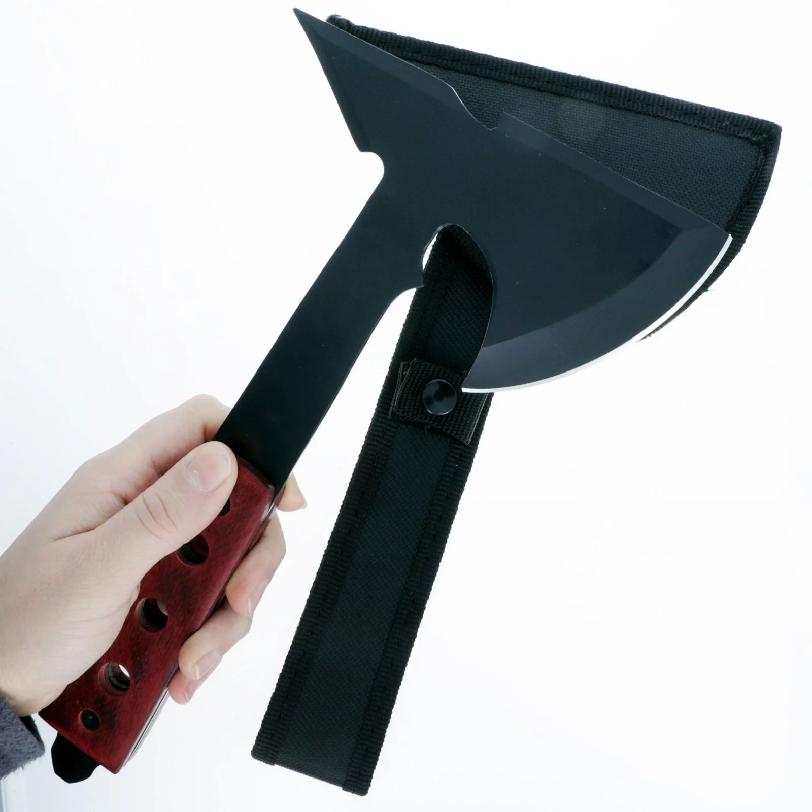 14 Inch Full Tang Camping Hatchet Axe with Wooden Handle, Ultra Lightweight