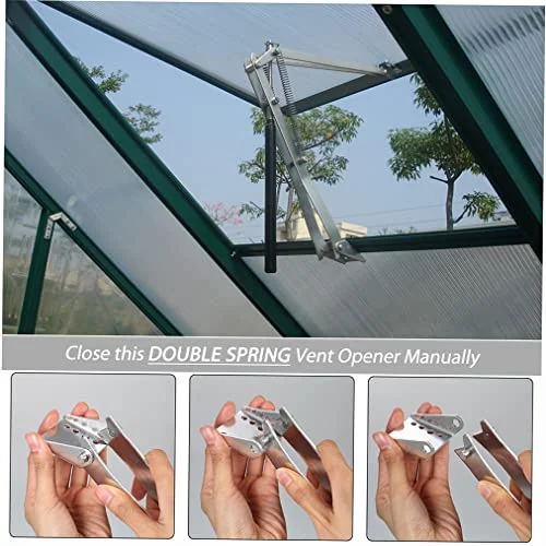 Decdeal Window Opener, Greenhouse Automatic Temperature Controlled Window Opener Auto Solar Heat Sensitive Greenhouse Vent Opener with Cylinder, Lifts 7kg/15lb, Double Spring