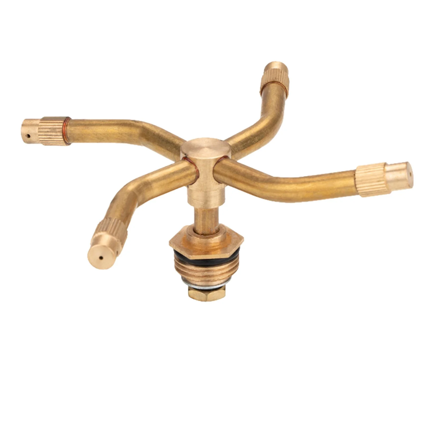 NLLSHGJ Automatic Rotating Sprinkler Copper 2 Pronged 4 Prong Nozzle 4 Points Automatic Rotating Watering Device Garden Irrigation Water