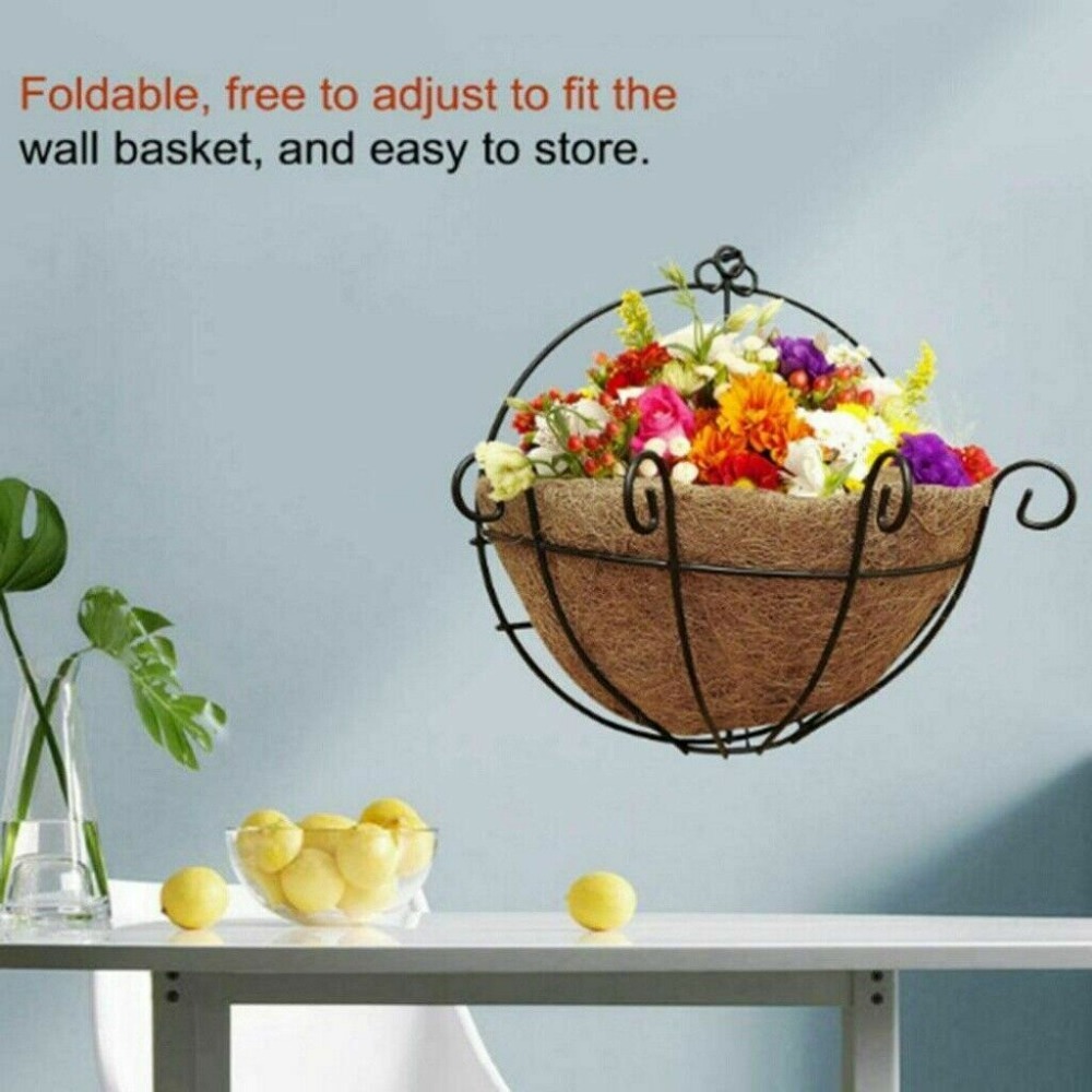 Cocobaby 2Pcs 16 Inches Half Round Thick Coconut Fiber Plant Basket Liner and 2 Linings