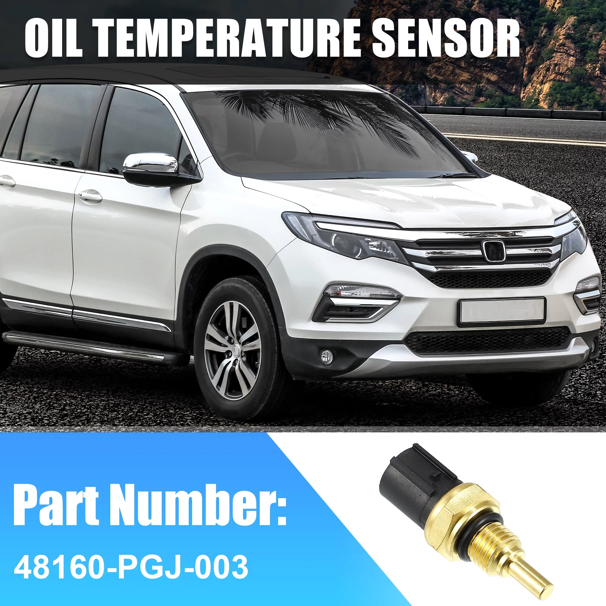 Unique Bargains Oil Temperature Sensor W/ O-Ring for VTM 4 for Honda Pilot 48160-PGJ-003 Plastic Metal Black Gold Tone