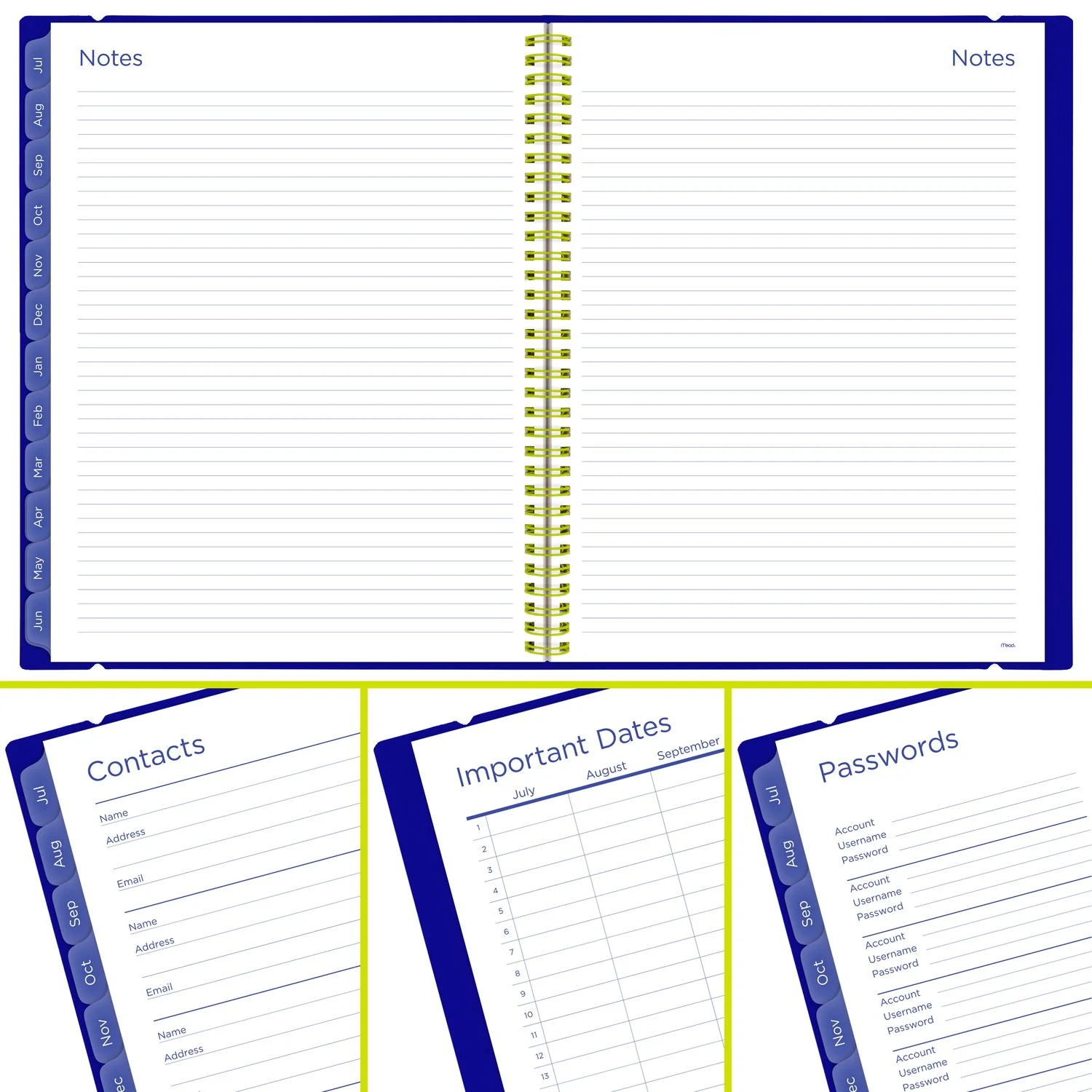 Mead Monthly Weekly Large Indigo Planner