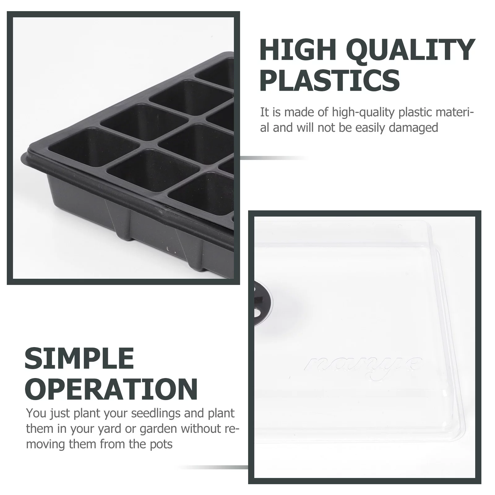 Guichaokj 2Pcs Home 24 Holes Plant Germination Boxes Plastic Planting Tray With Lid