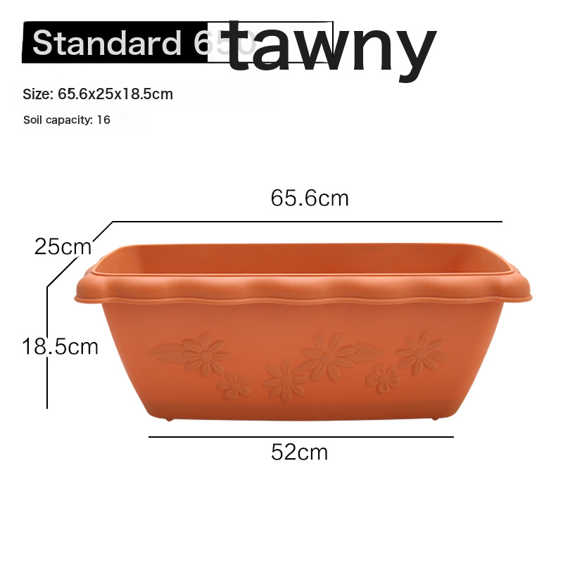 Elysee Pattern Flower Pot Bashing Courtyard Balcony Green Flower Pot Potted Plants Durable Beauty View Long Basin Long Pot Holder 550 Shallow Meters In Three Medium-Resin