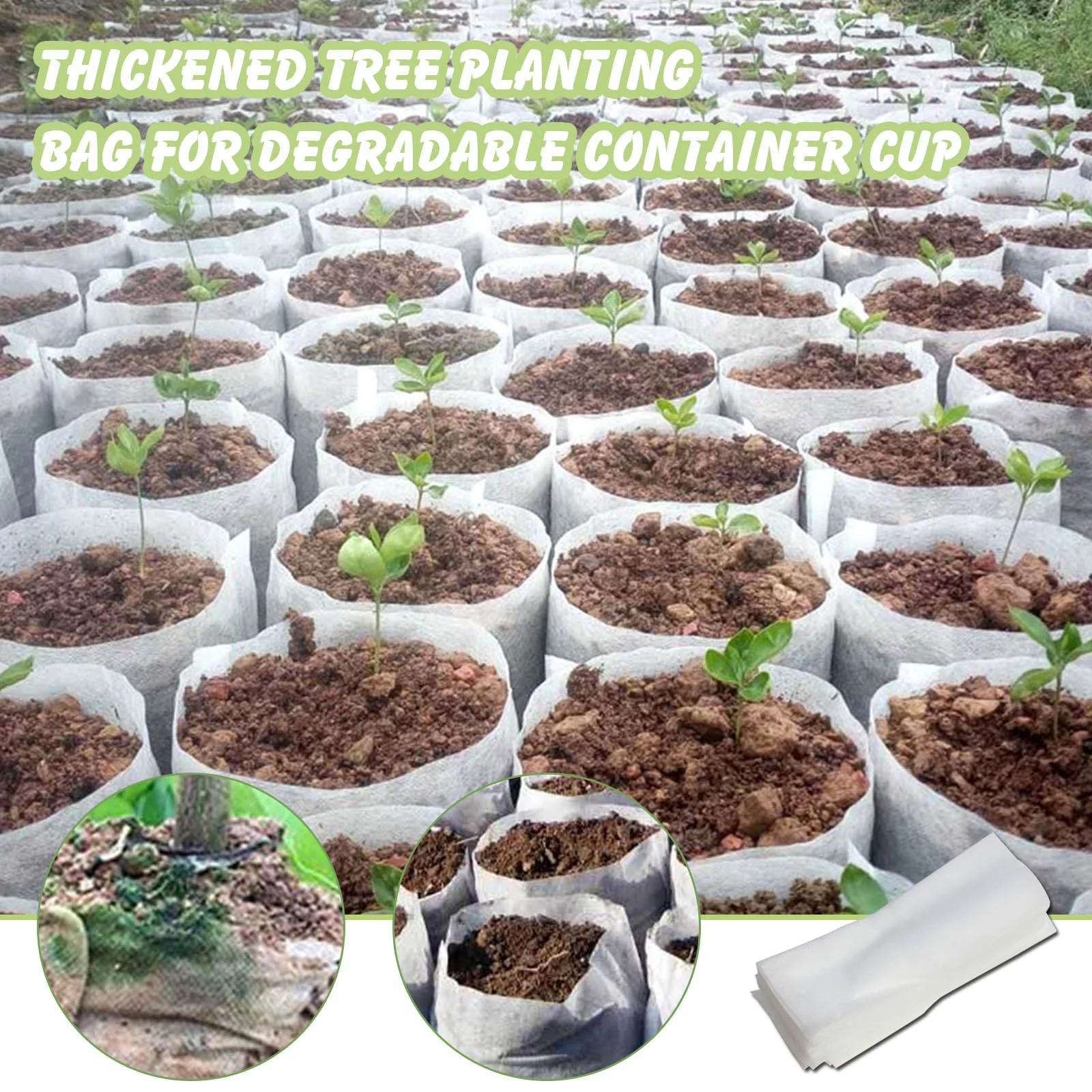 Toyfunny 100PCS Non Woven Nursery Bags Plant Gro w Bags Plants Pouch Fabric Seedling Pot