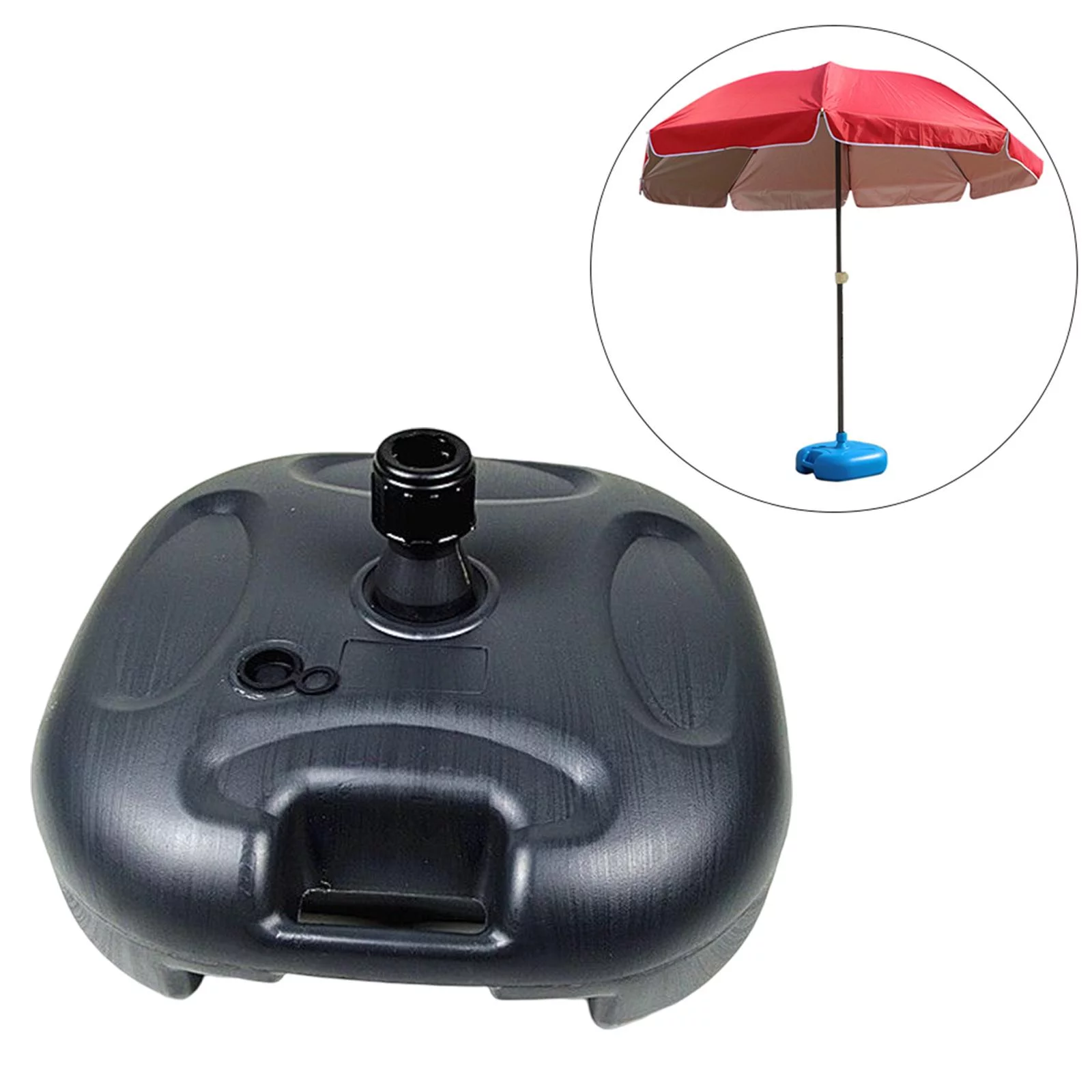 Heavy Duty Outdoor Umbrella Stand Water Filled Sun Shade Weight Patio Umbrella Stand Sun Umbrella Base for Yard Fishing Beach Outdoor Black