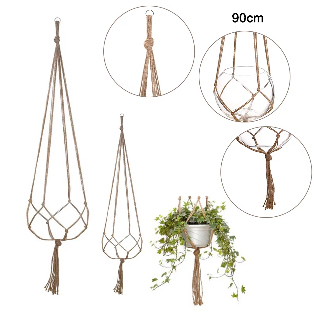 Vintage Plants Hanger Jute Rope Botanic Hooks Flower Pot Holder Legs String Hanging Rope Home Garden Decoration Wall Art