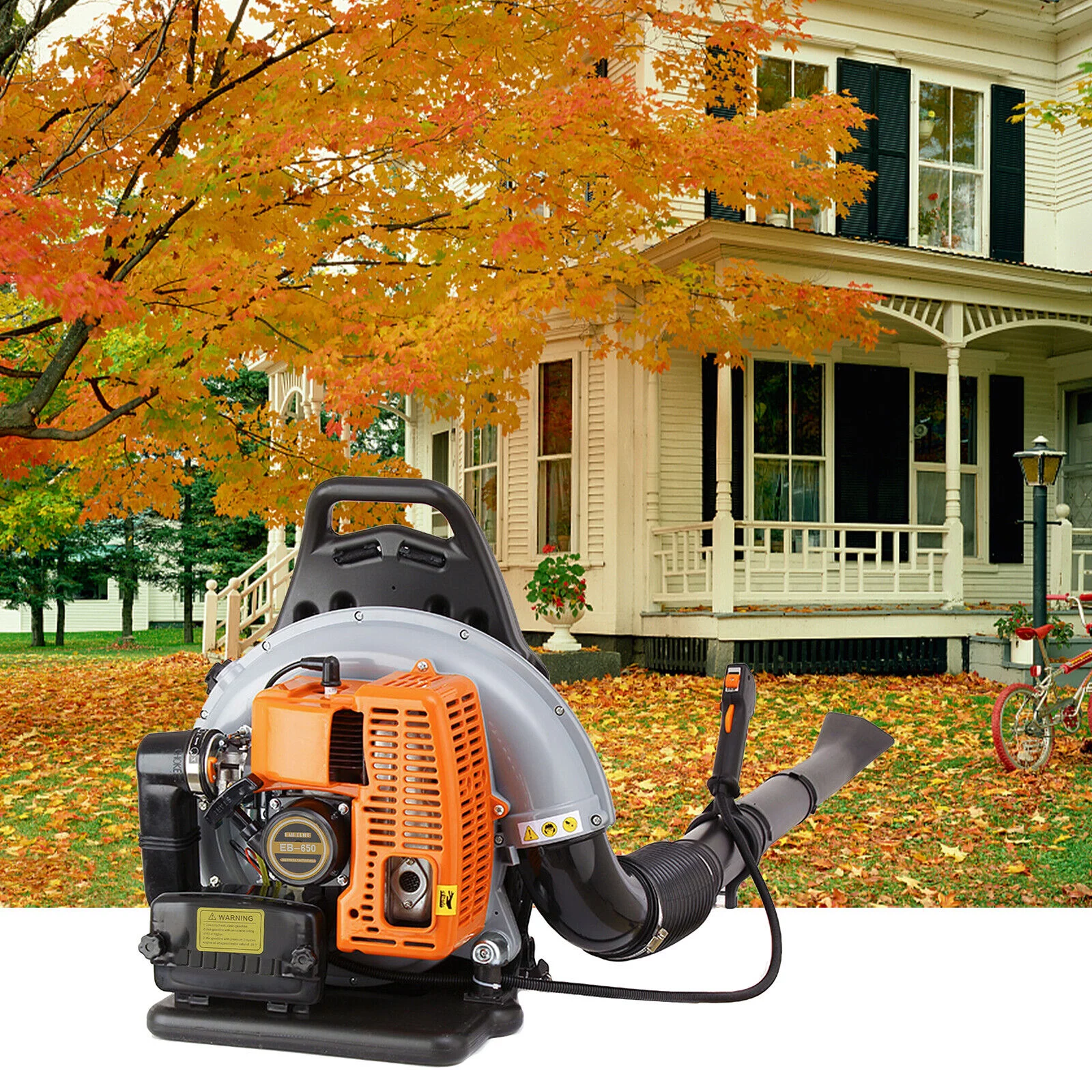 Miumaeov 65CC 2 Stroke Commercial Gas Powered Yard Grass Lawn Blower Backpack Leaf Blower