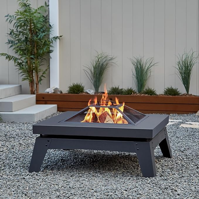 Portable Freestanding Wood Burning Fire Pit 19.5