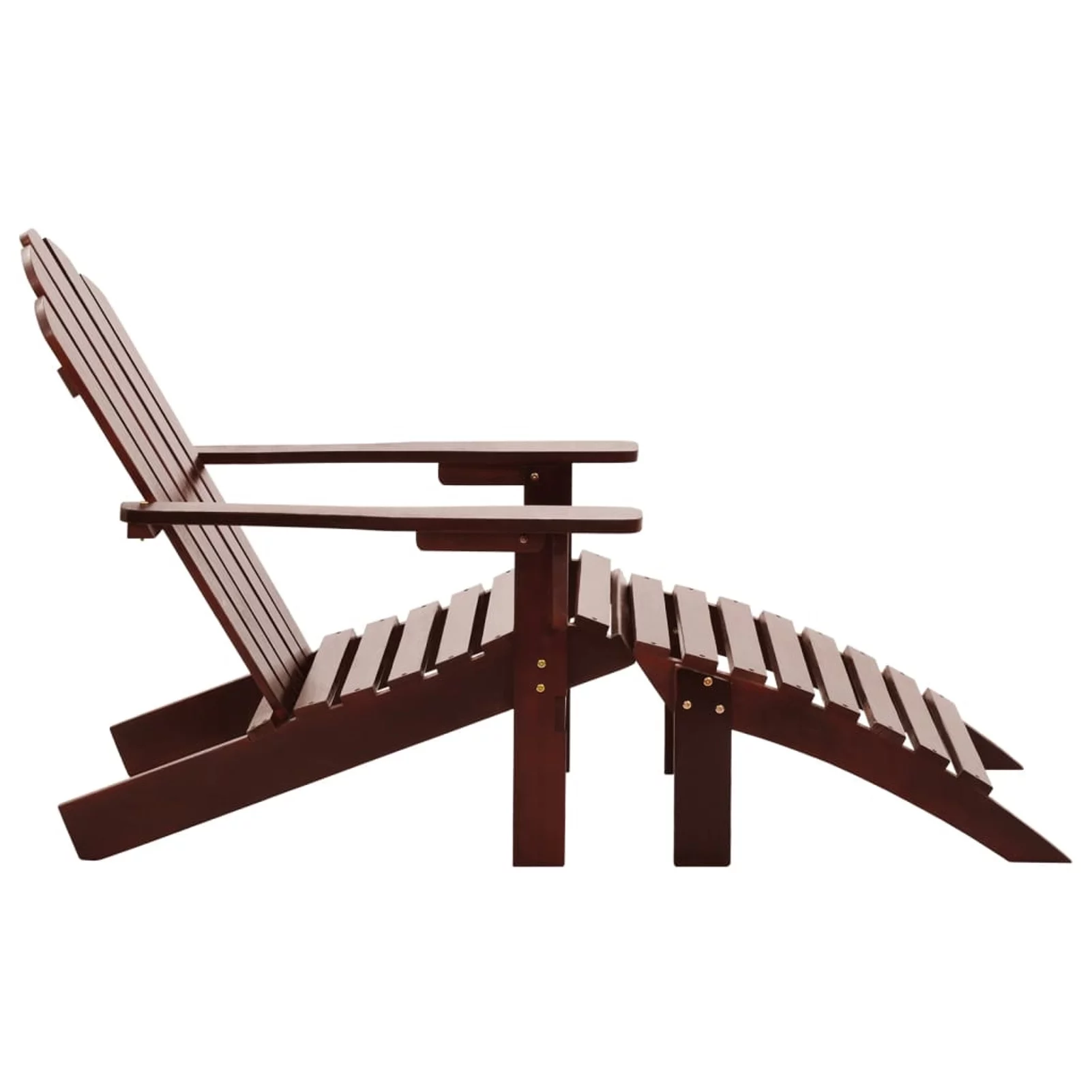 Walmeck Patio Chair with Ottoman Wood Brown