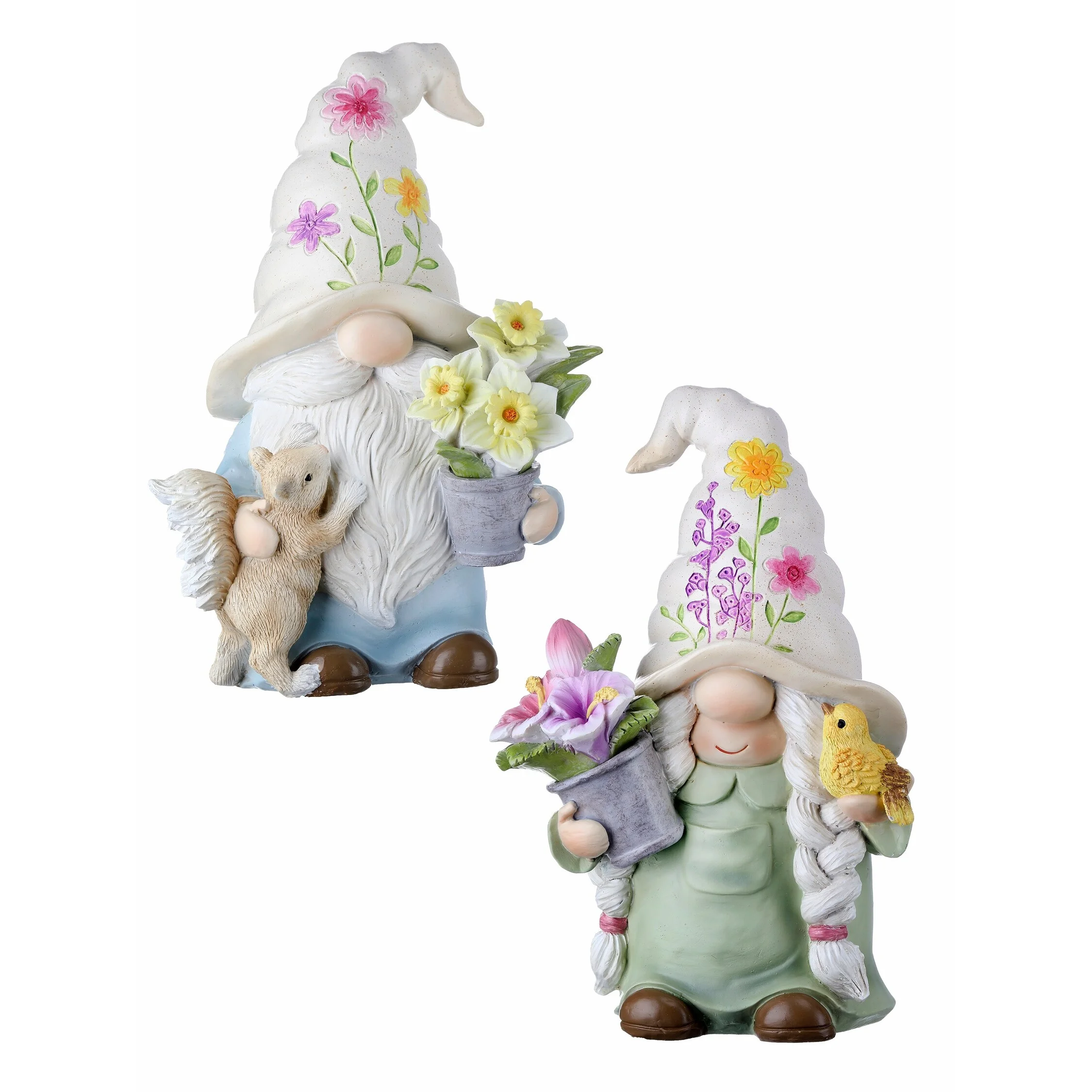 Resin Garden Gnome With  Flower 9