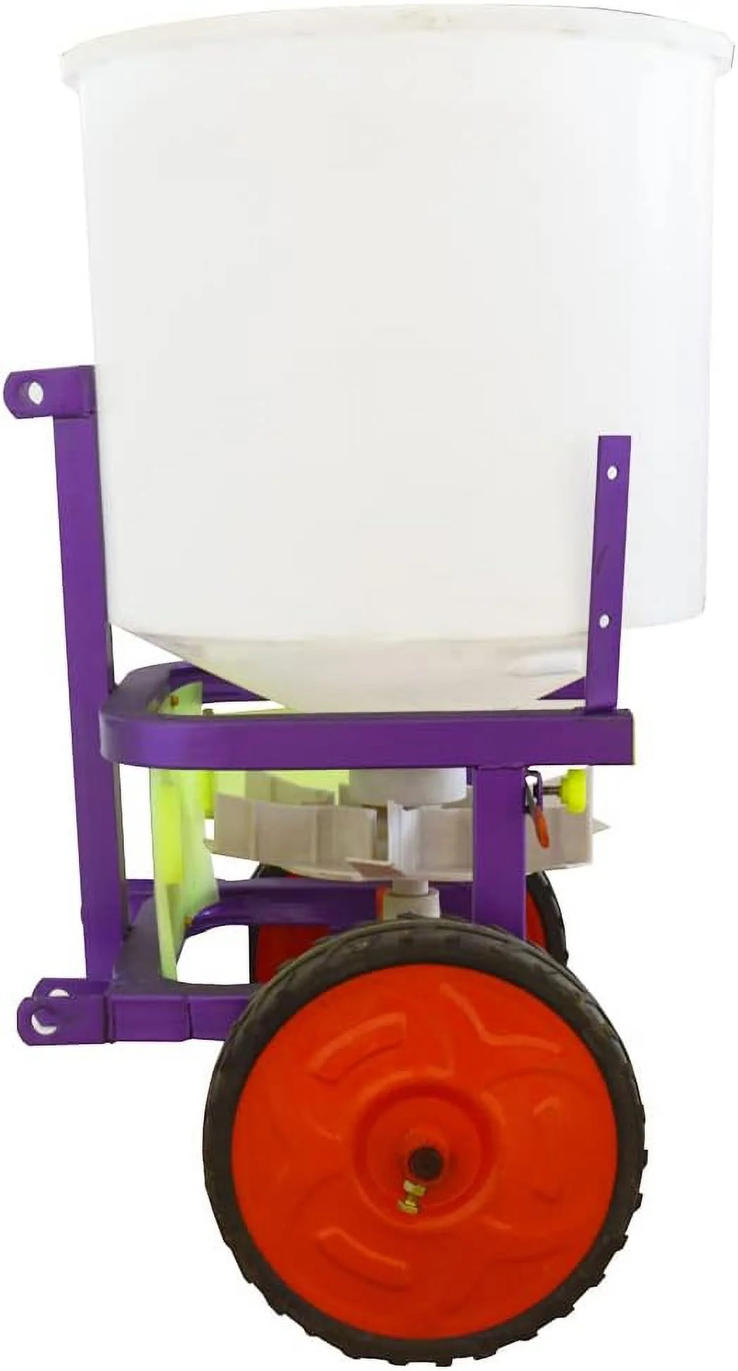 EQCOTWEA Fertilizer Spreader Broadcast Spreader Keeper Tow-Behind Rear Wheel 220LB