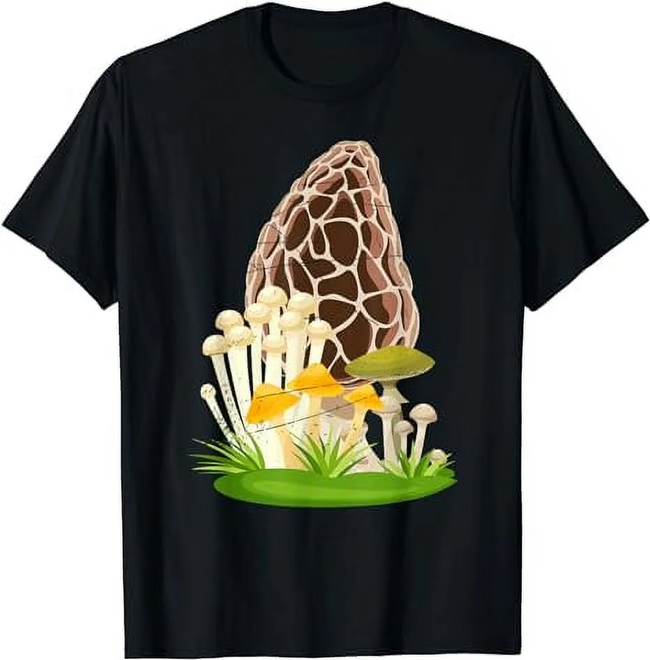 Foraging Morels Fungi Lover Nature Forest Woodland Mushroom T-Shirt