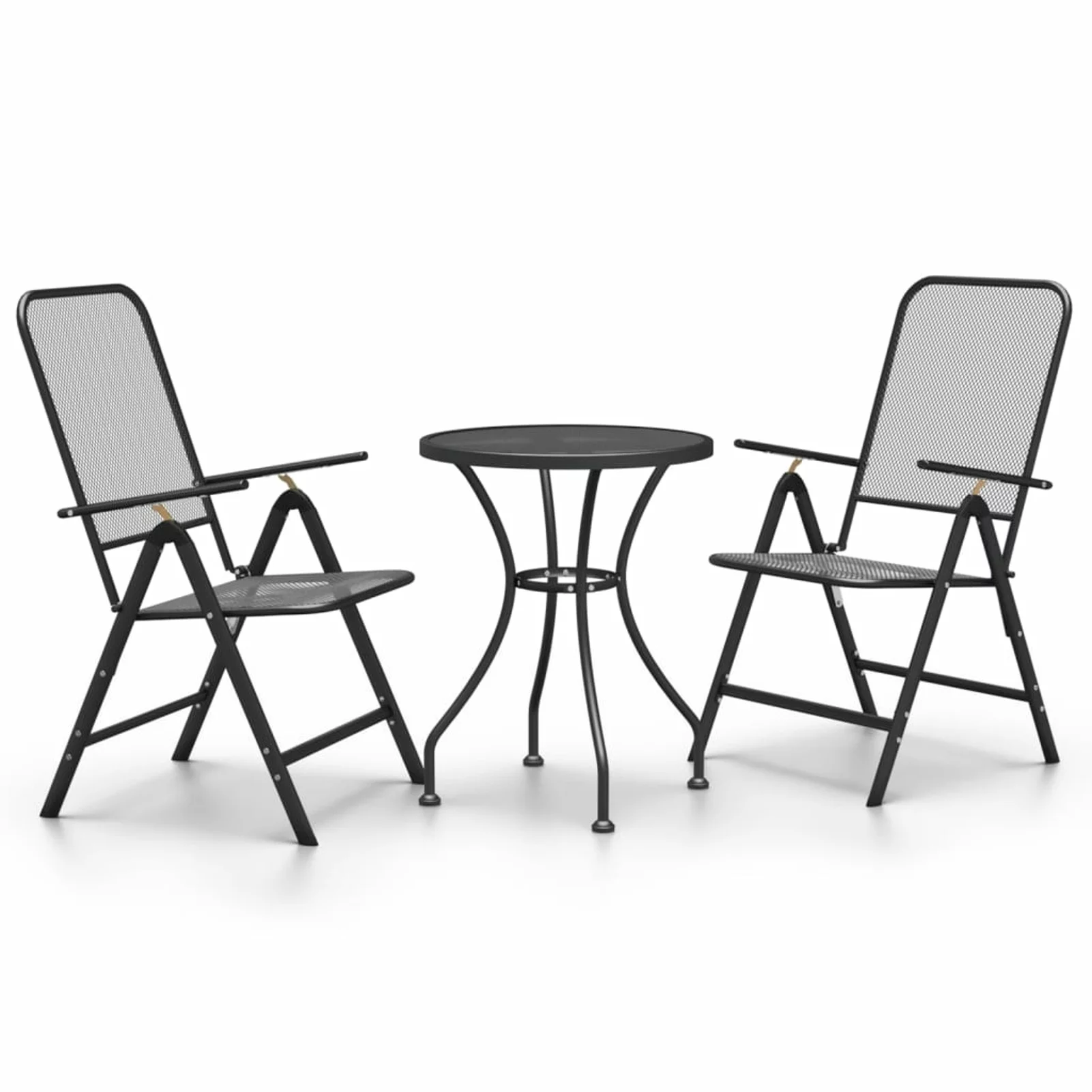 Suzicca 3 Piece Patio Dining Set Expanded Metal Mesh Anthracite