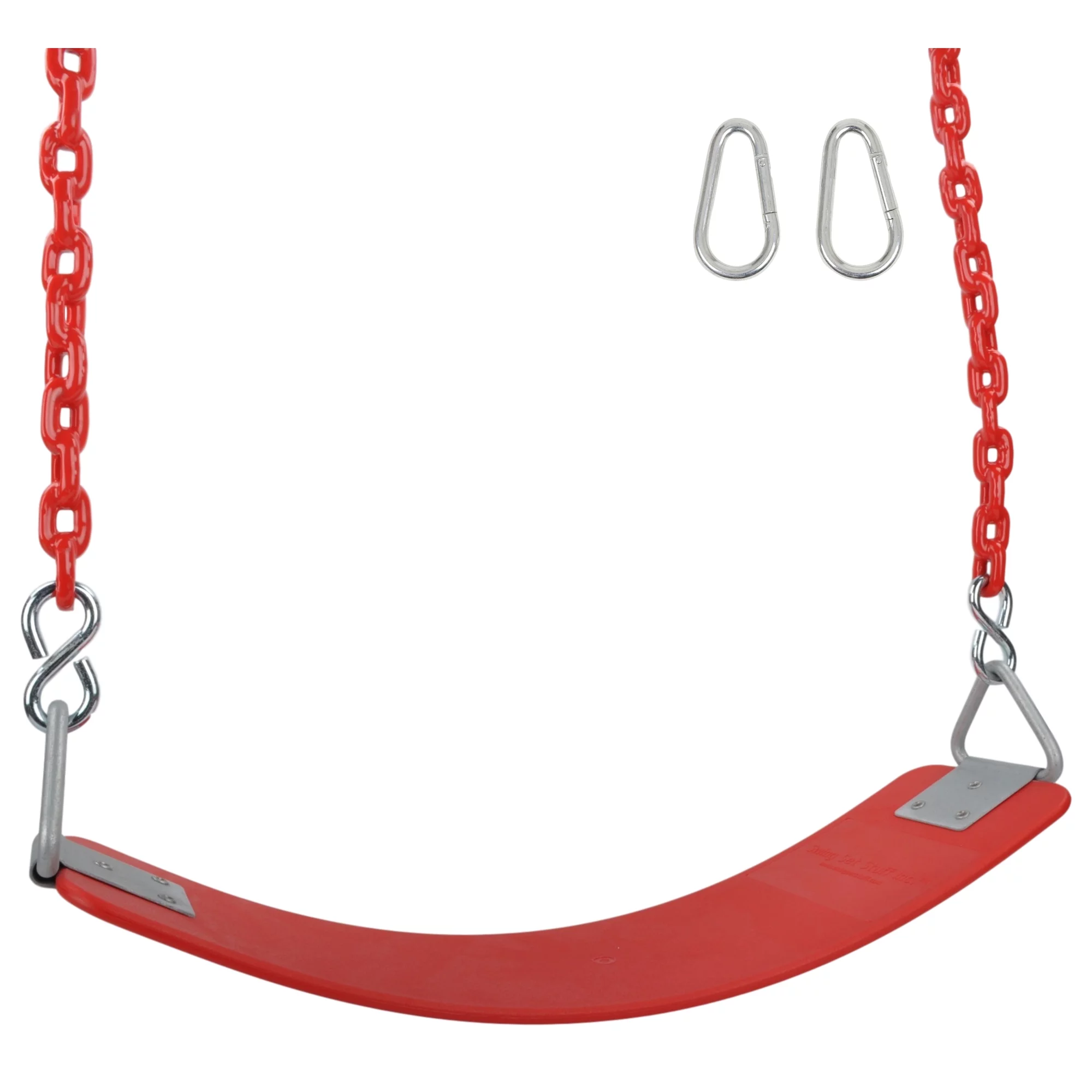 Swing Set Stuff Inc. Commercial Polymer Belt Seat with 5.5 Ft. Coated Chain (Red)