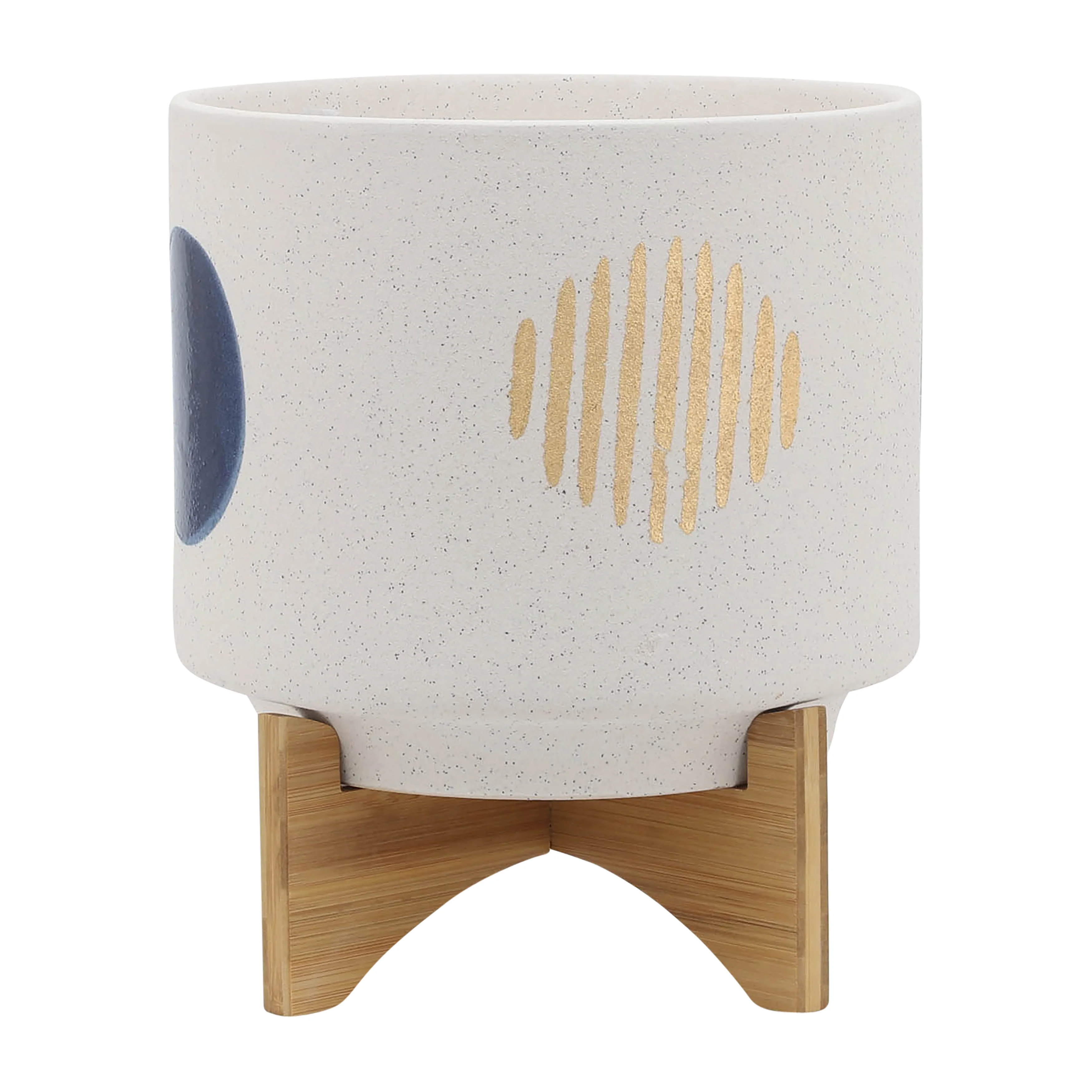 Ceramic Planter with Geometric Design - 1 - 17.0 - Elevate your decor with style and sophistication!