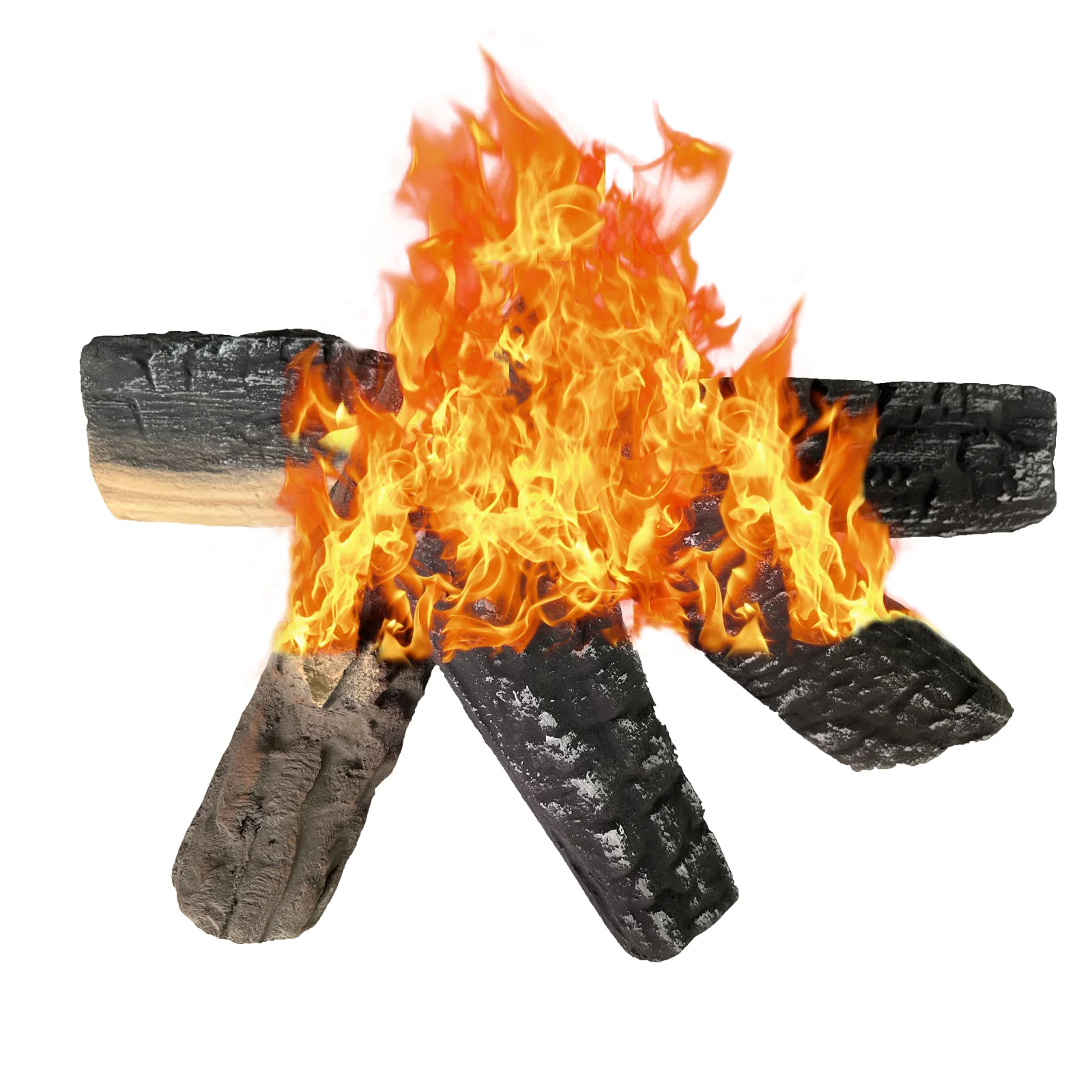 Gas Fireplace Logs - 4 Small Pcs Ceramic Wood Logs and Accessories for All Types of Indoor Gas Inserts, Ventless & Vent Free, Propane, Gel, Ethanol, Electric or Outdoor Fireplaces & Fire Pits