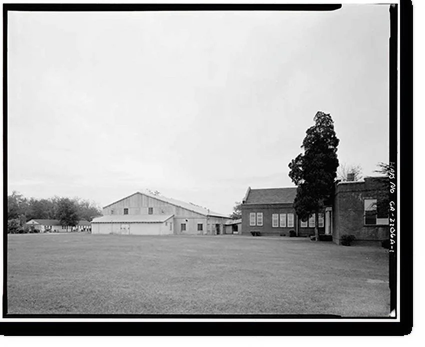 Historic Framed Print, Plains School, Gymnasium, Bond Street (opposite Paschal Street), Plains, Sumter County, GA, 17-7/8